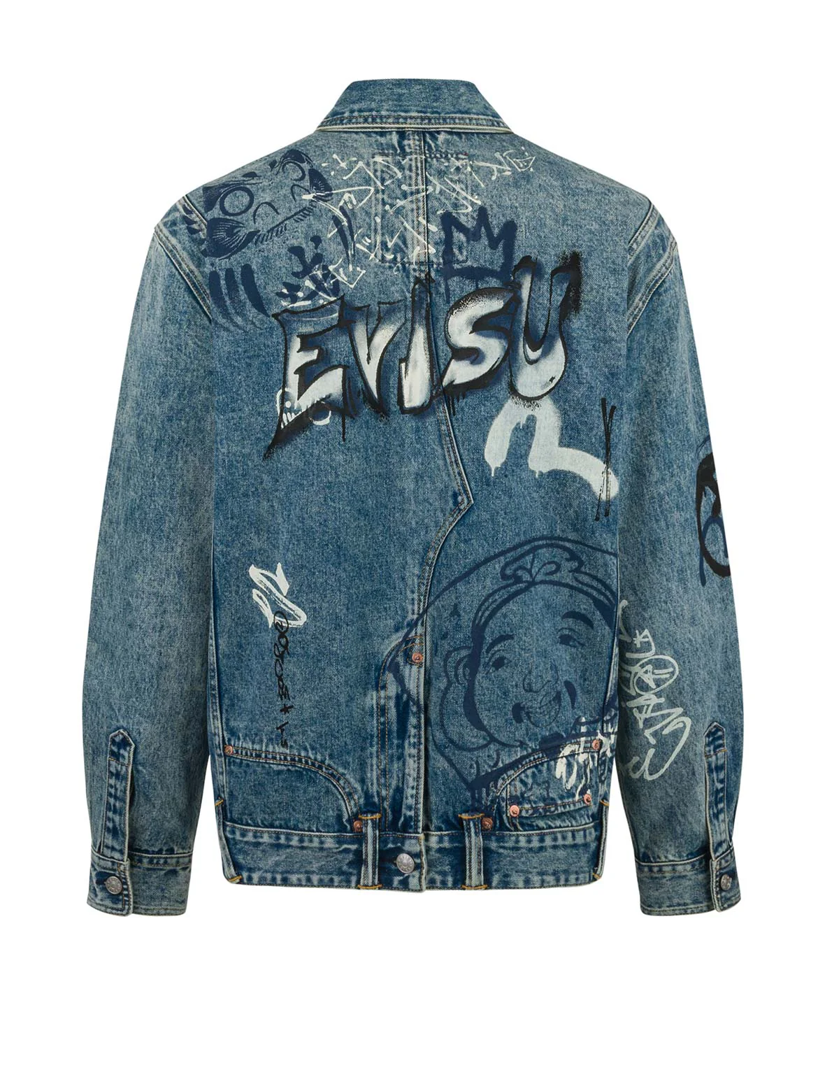 Graffiti Prints Regular Fit Denim Jacket - Image 14