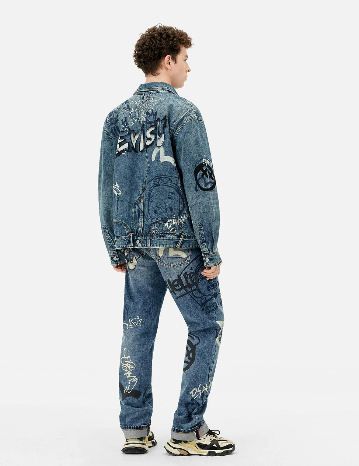 Graffiti Prints Regular Fit Denim Jacket - Image 4
