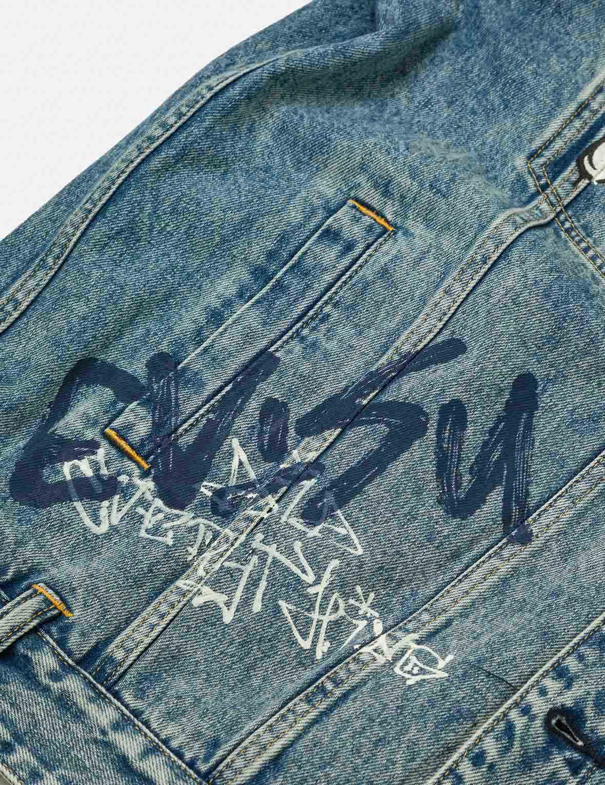 Graffiti Prints Regular Fit Denim Jacket - Image 7