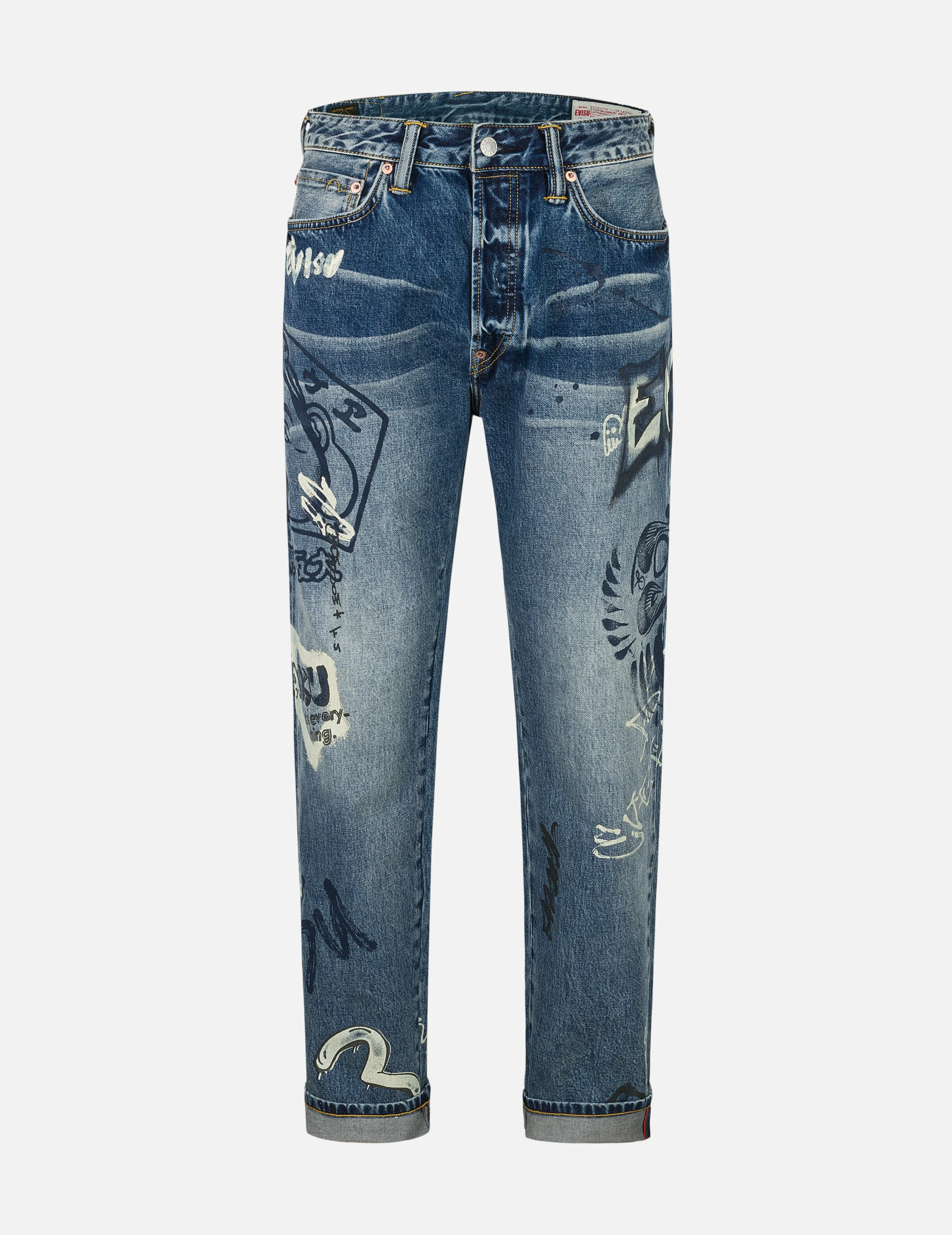 Graffiti Prints Regular Fit Jeans #2000 - Image 2