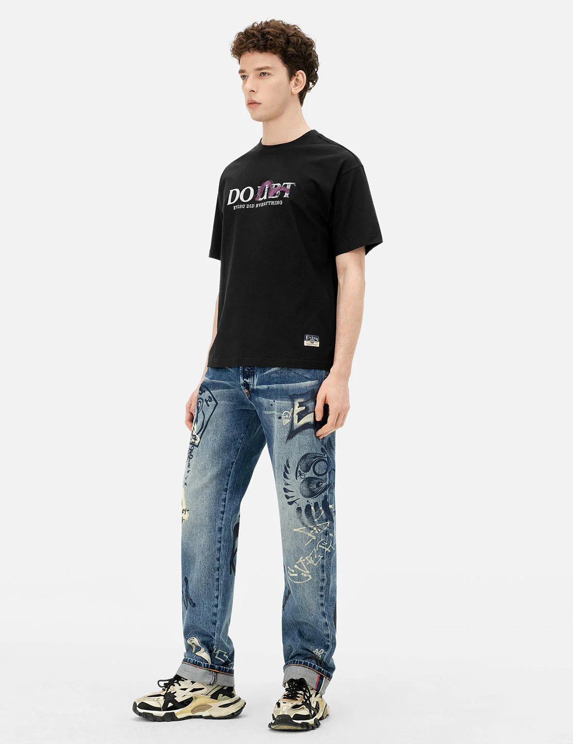 Graffiti Prints Regular Fit Jeans #2000 - Image 3