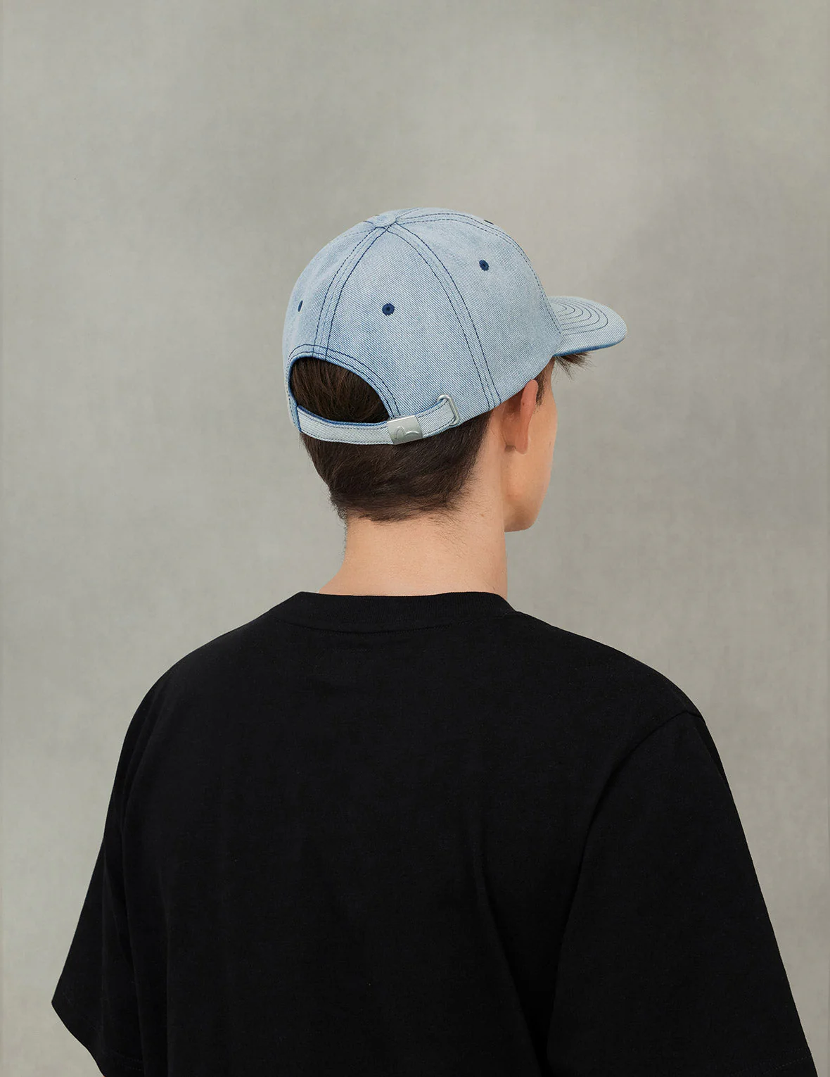 Graffiti Seagull and Logo Print Denim Cap - Image 6