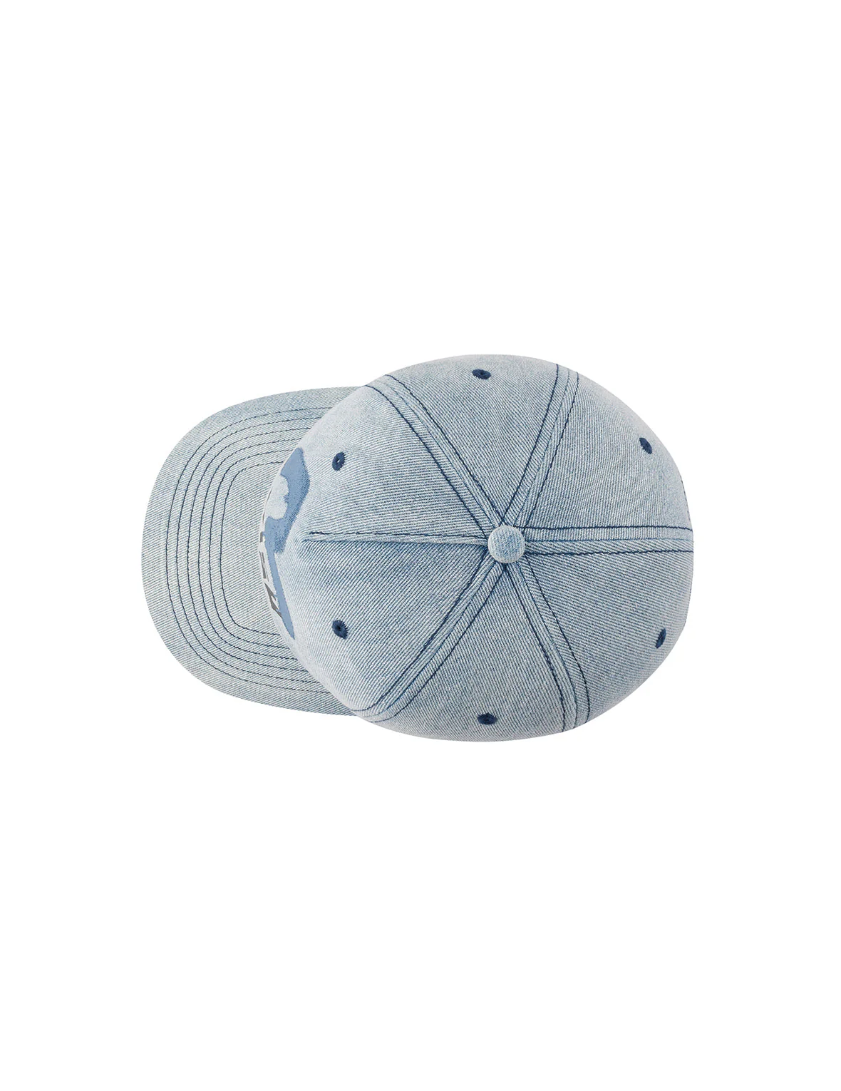 Graffiti Seagull and Logo Print Denim Cap - Image 7