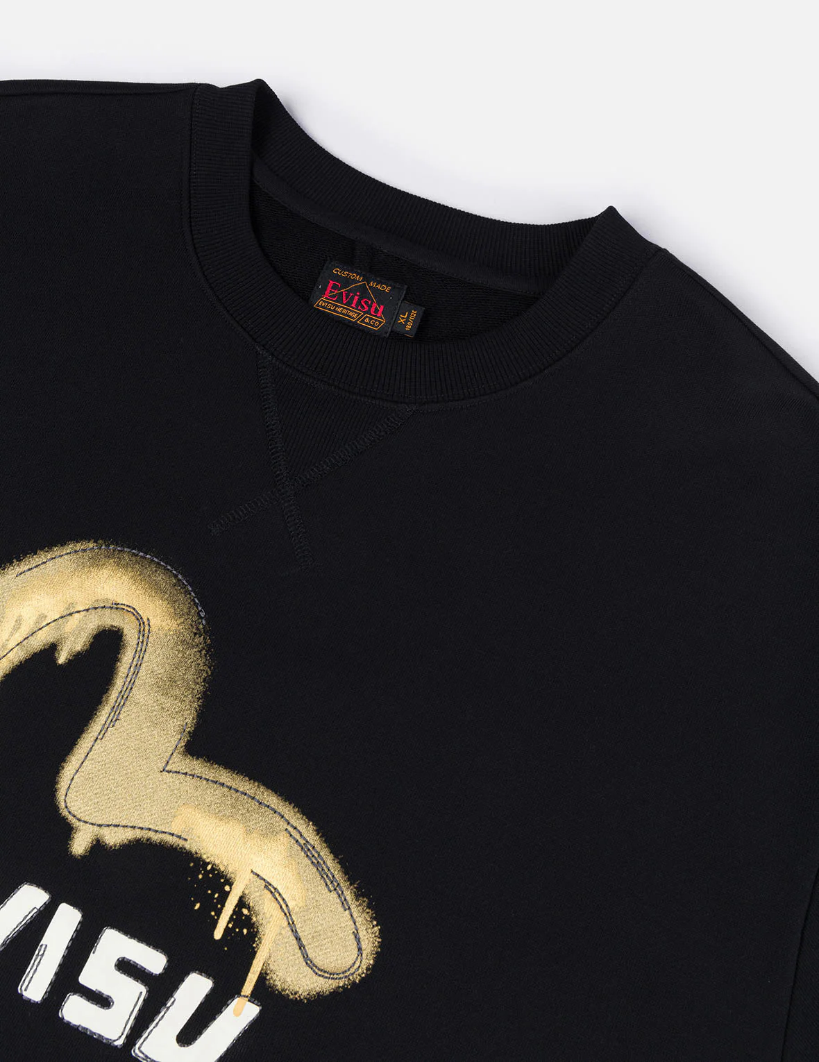 Graffiti Seagull Print and Sashiko Relax Fit Sweatshirt - Image 15