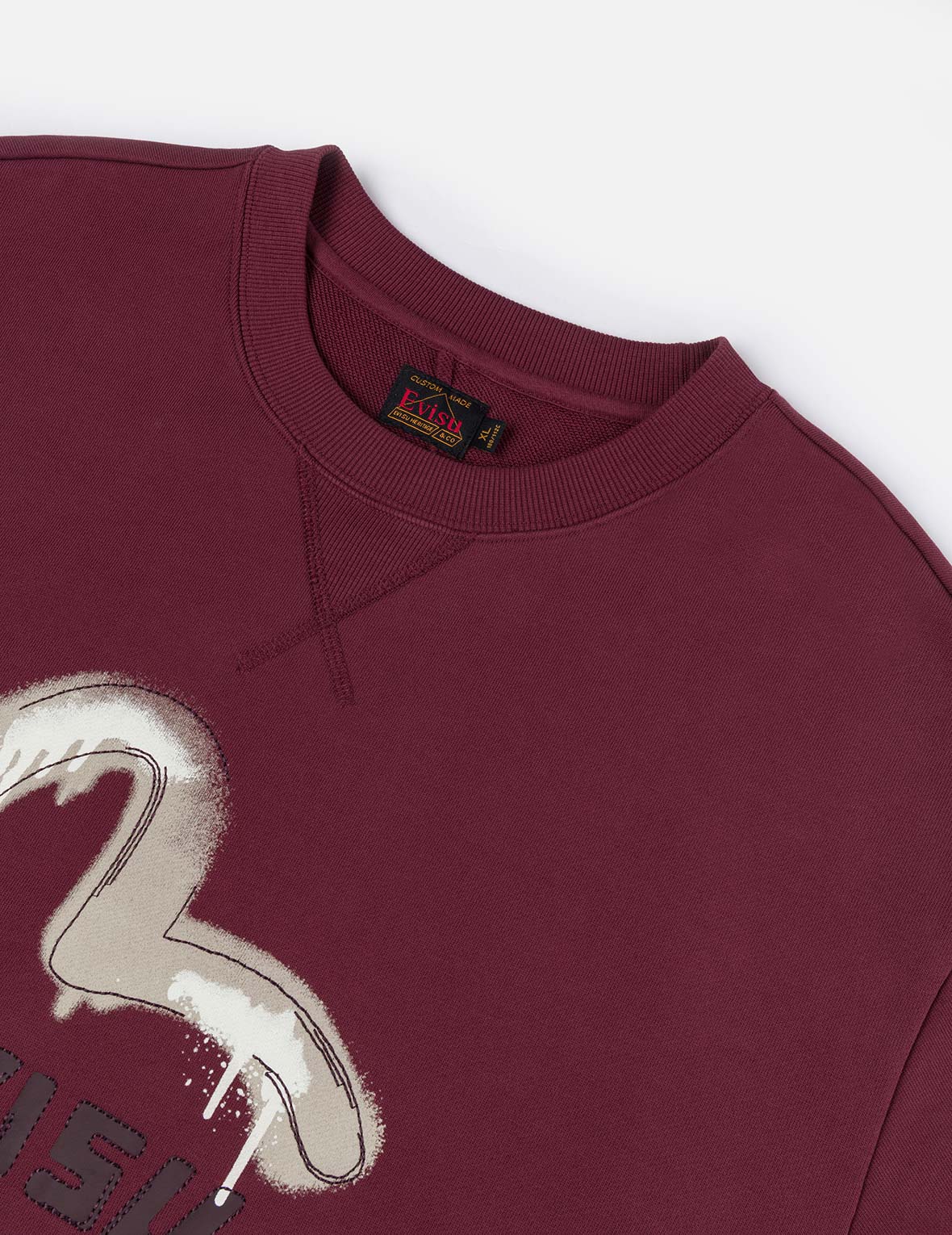 Graffiti Seagull Print and Sashiko Relax Fit Sweatshirt - Image 16