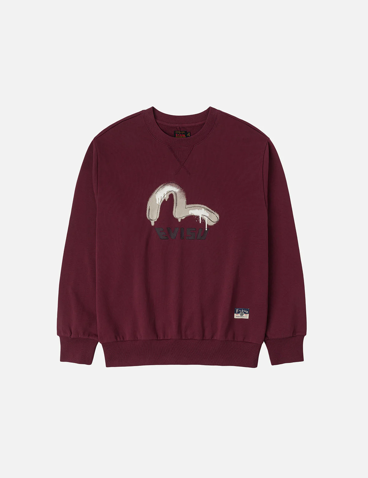 Graffiti Seagull Print and Sashiko Relax Fit Sweatshirt - Image 6