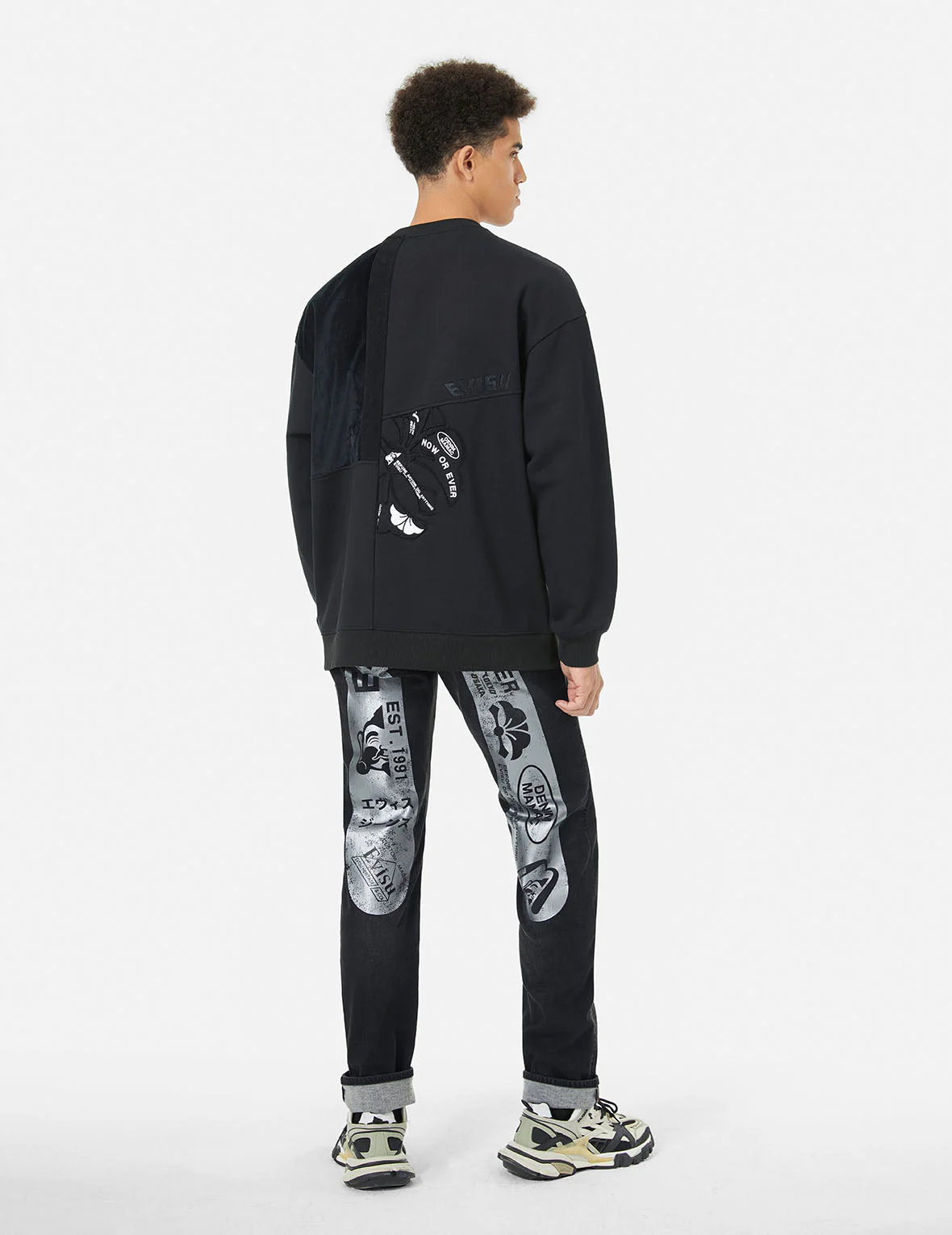 Graffiti-Style Daicock Print Slim Fit Jeans #2010 - Image 3