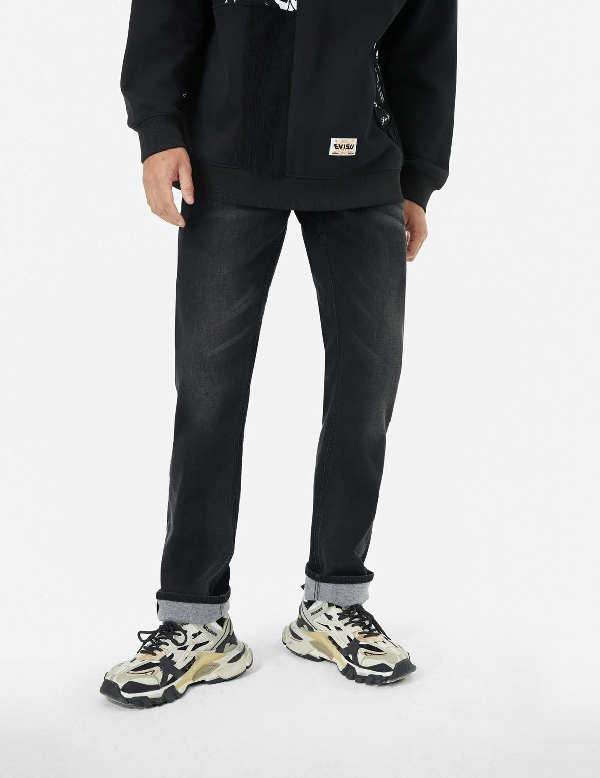 Graffiti-Style Daicock Print Slim Fit Jeans #2010 - Image 6