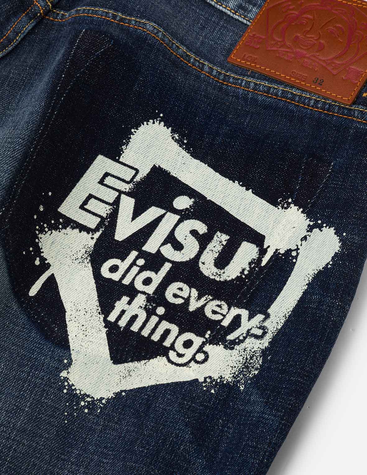 Graffiti-Style Seagull and Logo Print Straight Fit Denim Joggers - Image 6