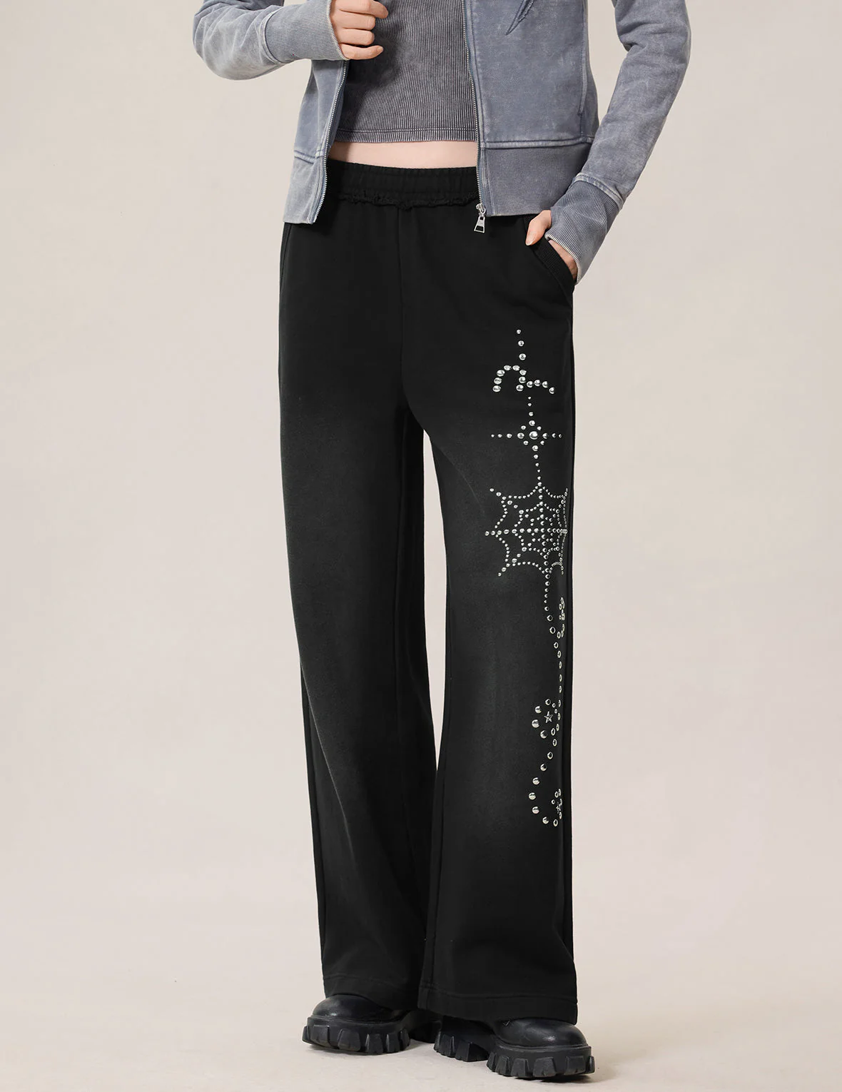 Graphic Rhinestones Sweatpants - Image 7