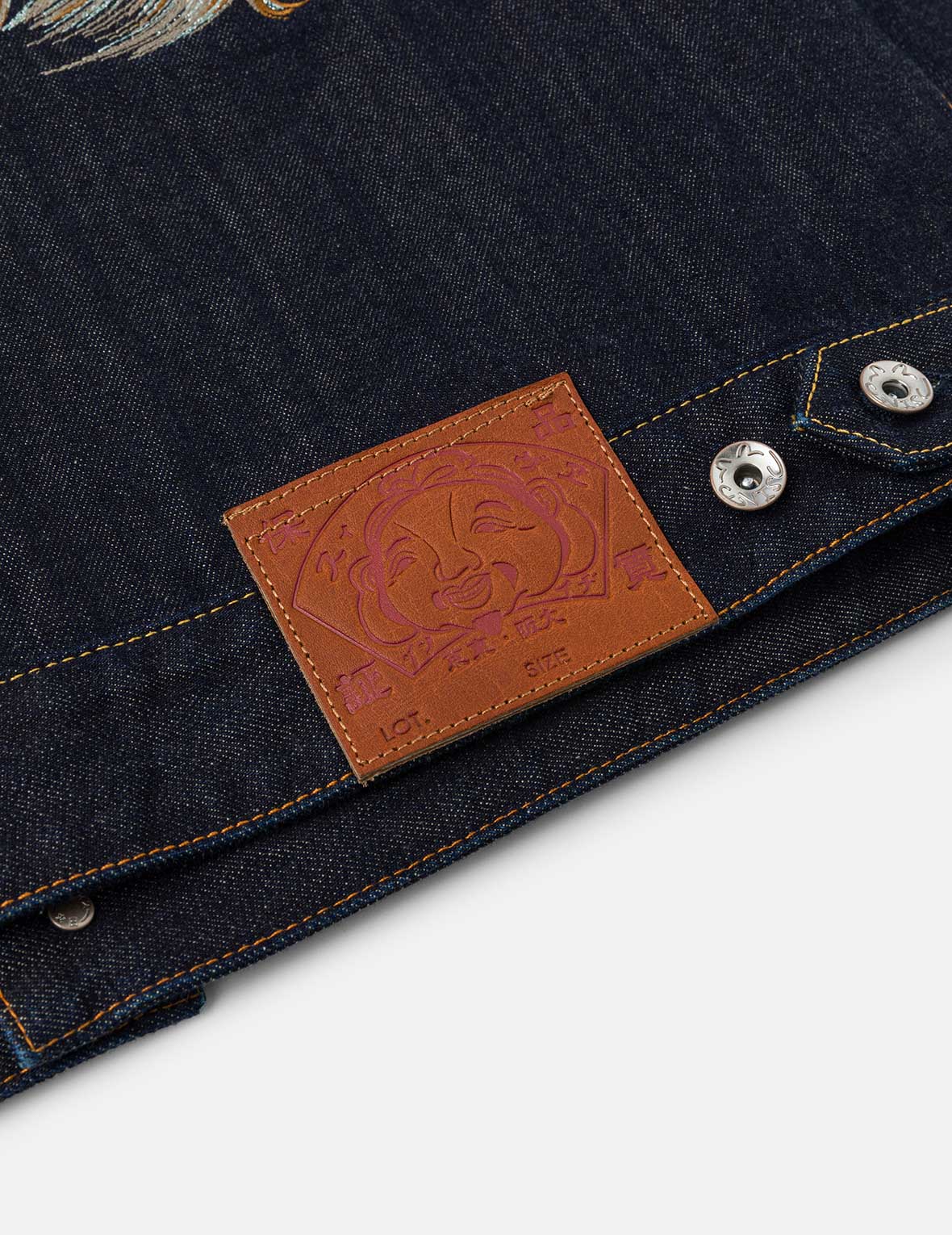 Grateful Crane Embroidery Relax Fit Denim Jacket - Image 12