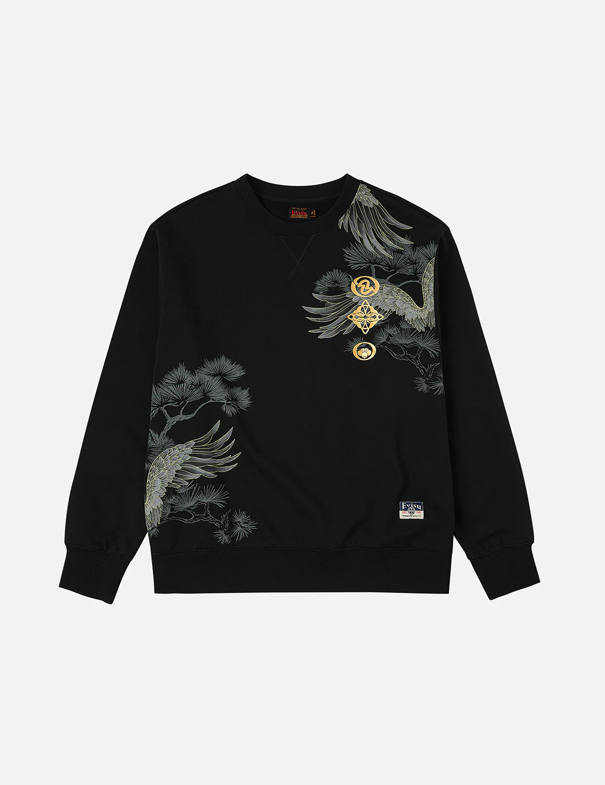 Grateful Crane Foil Print Relax Fit Sweatshirt - Image 3