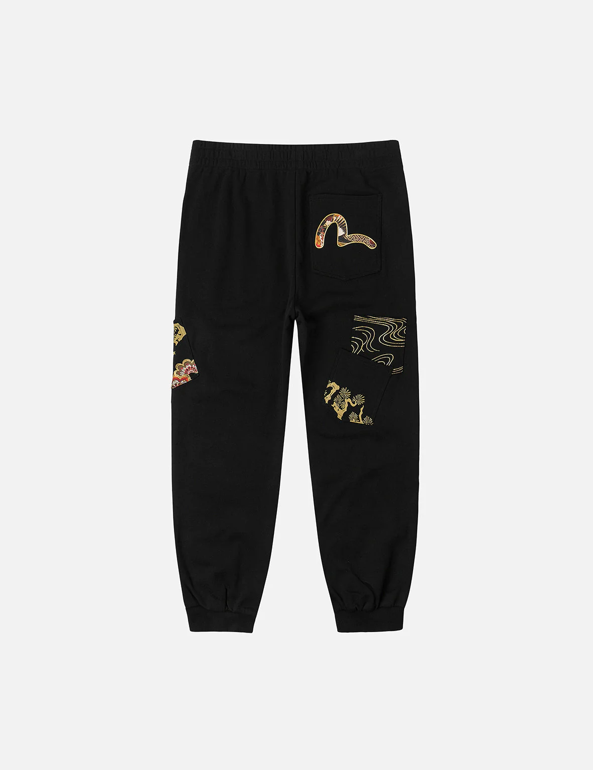 Grateful Crane Print and Multi-pocket Straight Fit Sweatpants - Image 3