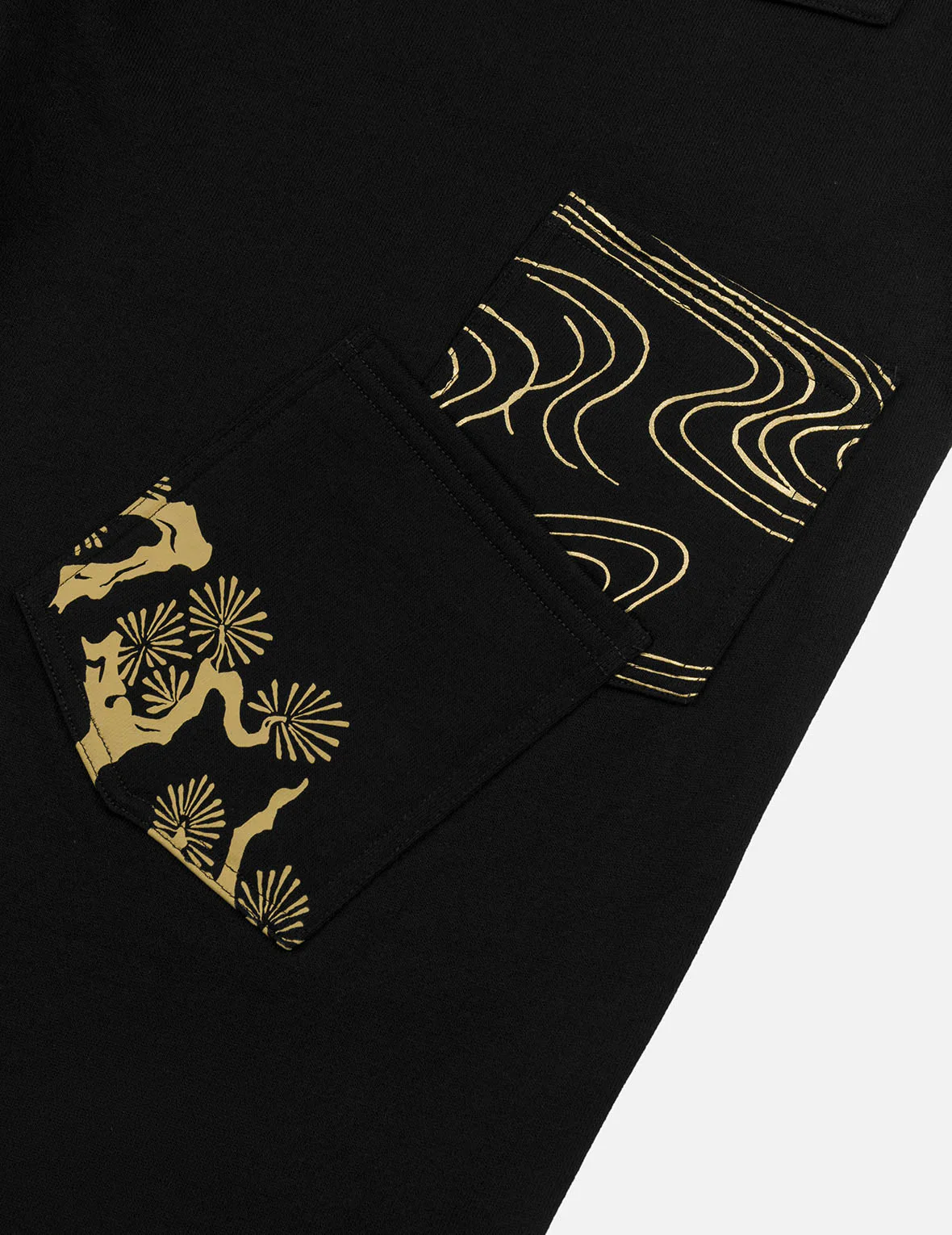 Grateful Crane Print and Multi-pocket Straight Fit Sweatpants - Image 9