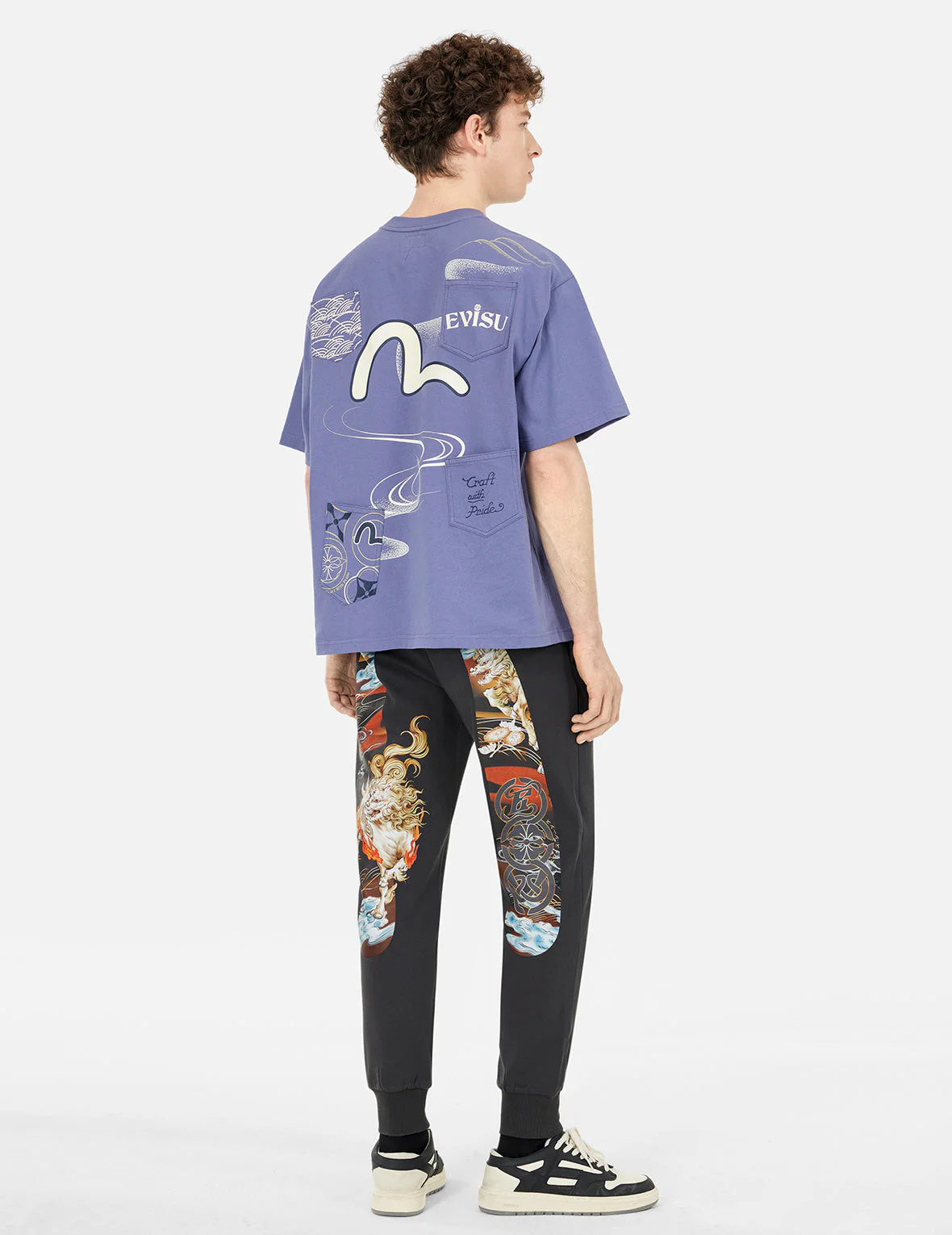 Hakutaku Daicock Print Regular Fit Sweatpants - Image 3