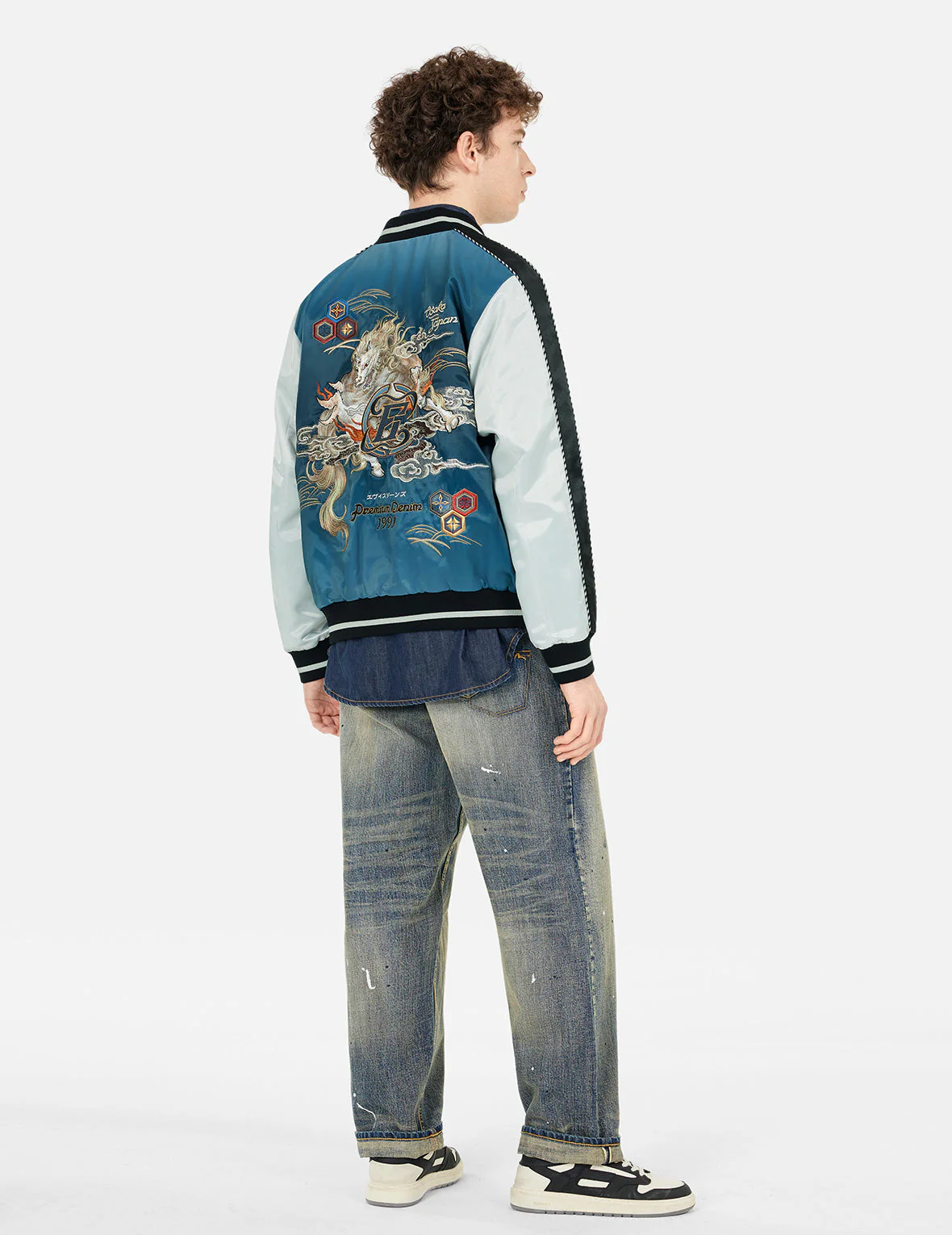 Hakutaku Embroidery Regular Fit Souvenior Jacket - Image 3