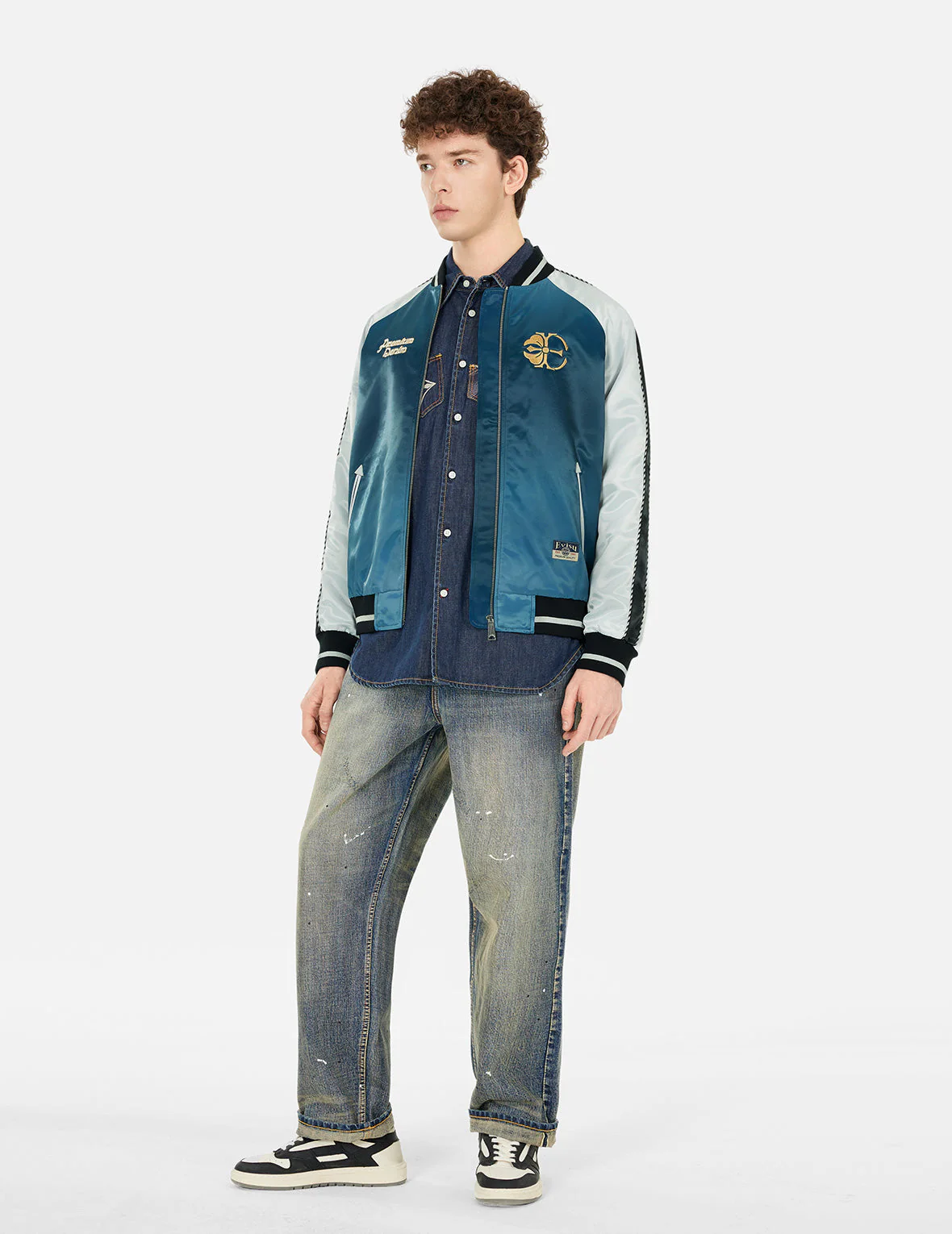 Hakutaku Embroidery Regular Fit Souvenior Jacket - Image 4