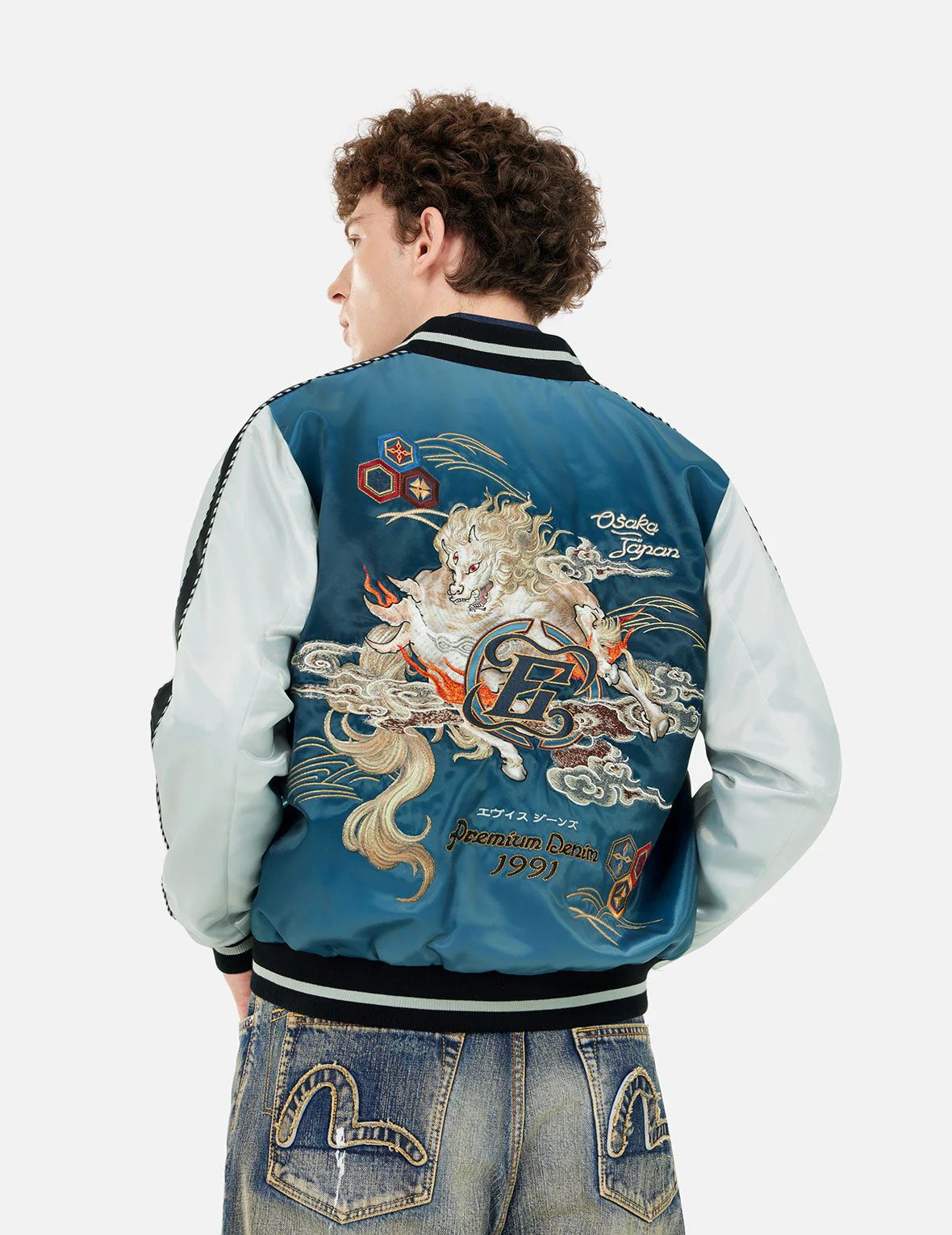 Hakutaku Embroidery Regular Fit Souvenior Jacket - Image 5