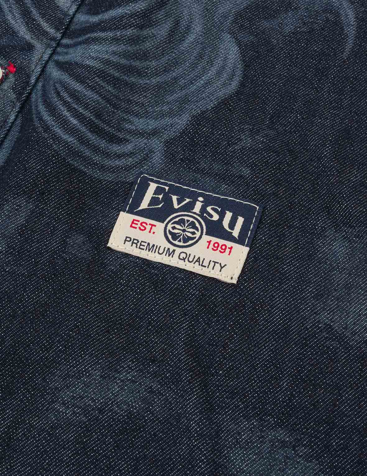 Hakutaku Laser Printed Relax Fit Denim shirt - Image 10