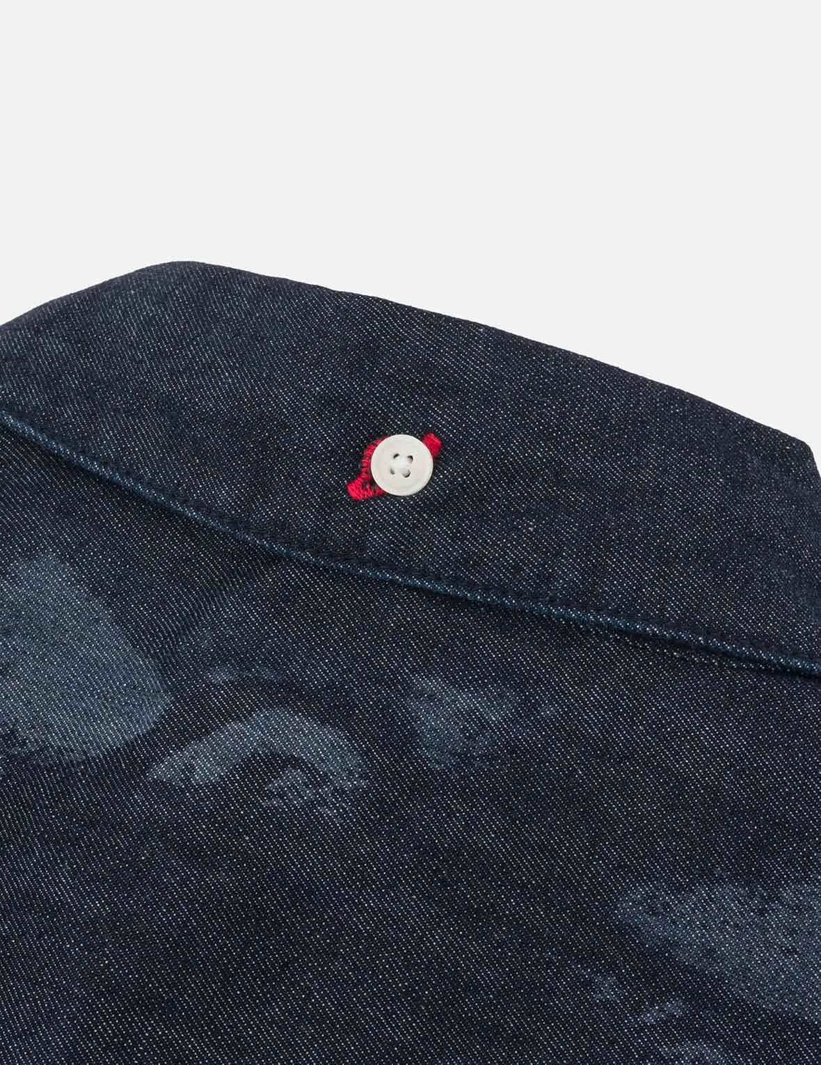 Hakutaku Laser Printed Relax Fit Denim shirt - Image 11