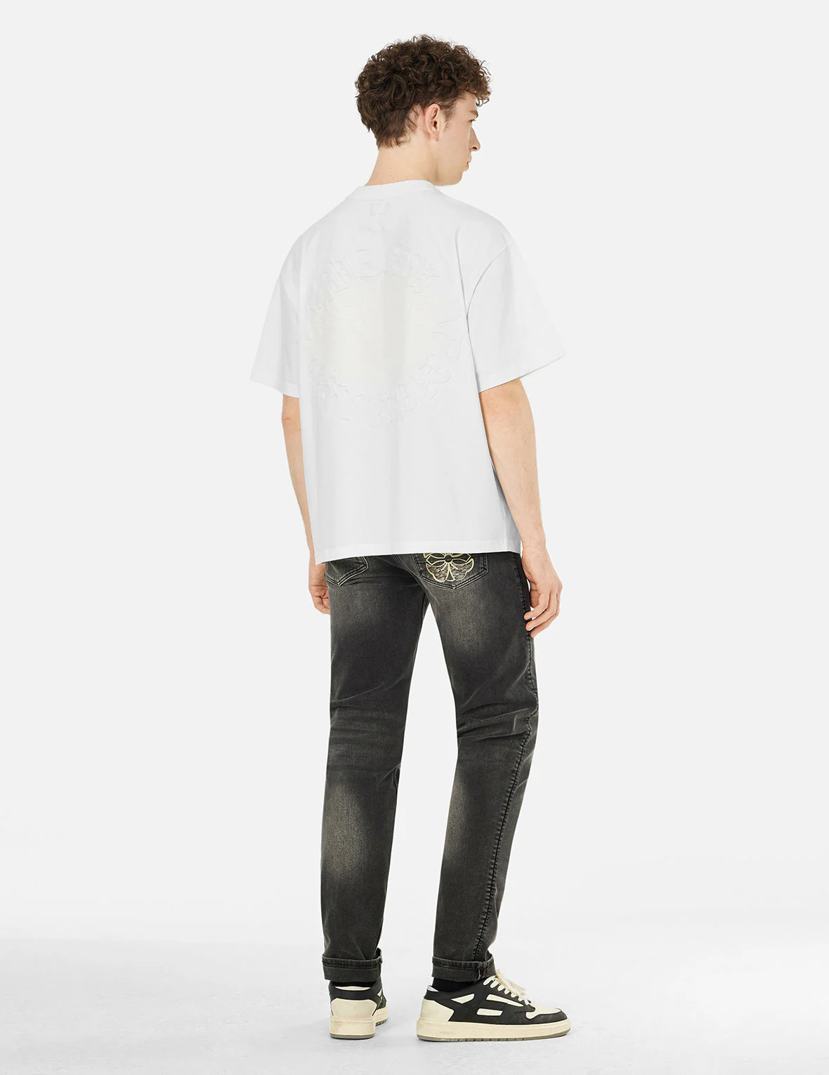Hakutaku Print and Seagull Emboss Print Loose Fit T-shirt - Image 4
