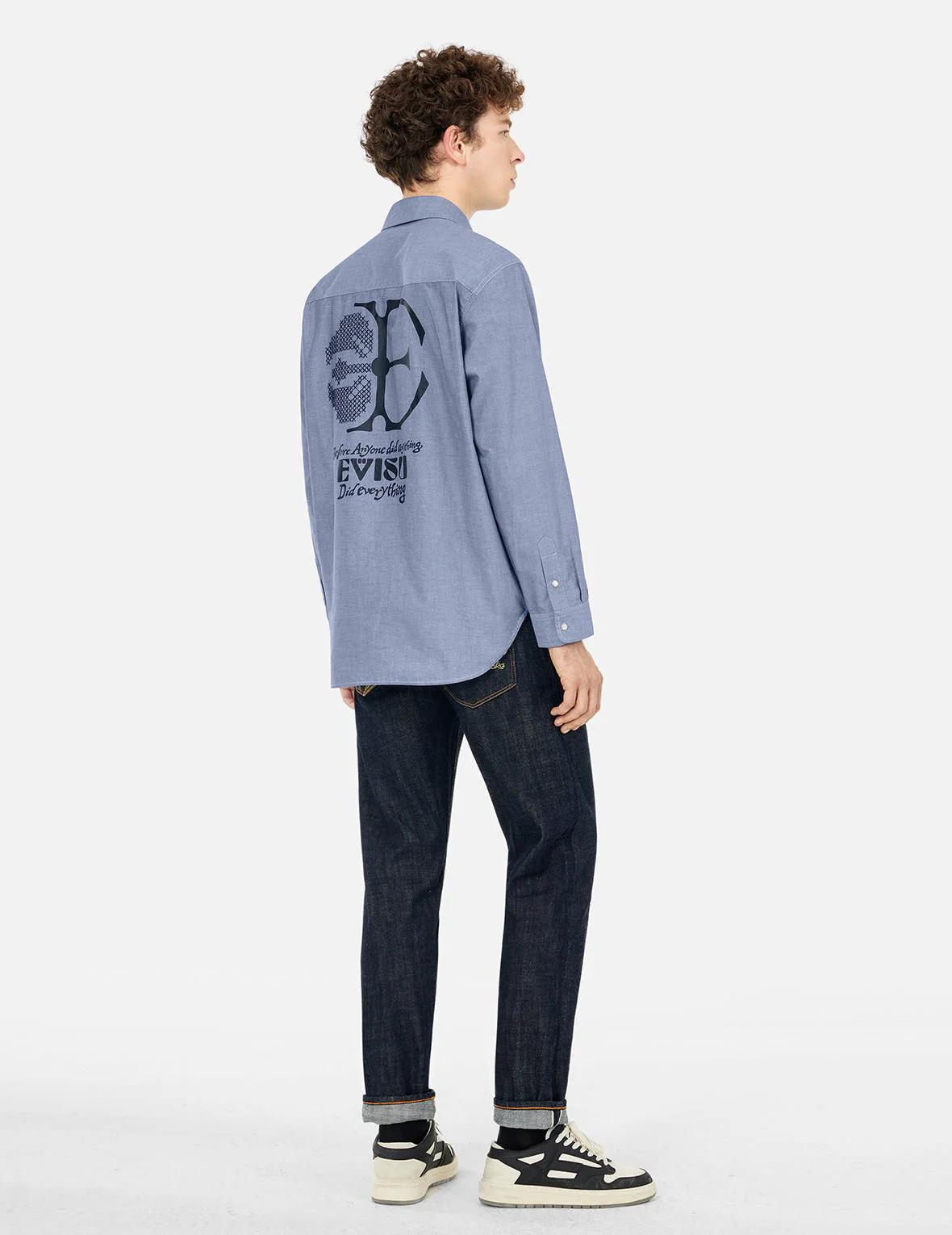 Half Kamon Embroidery and Print Relax Fit Shirt - Image 4