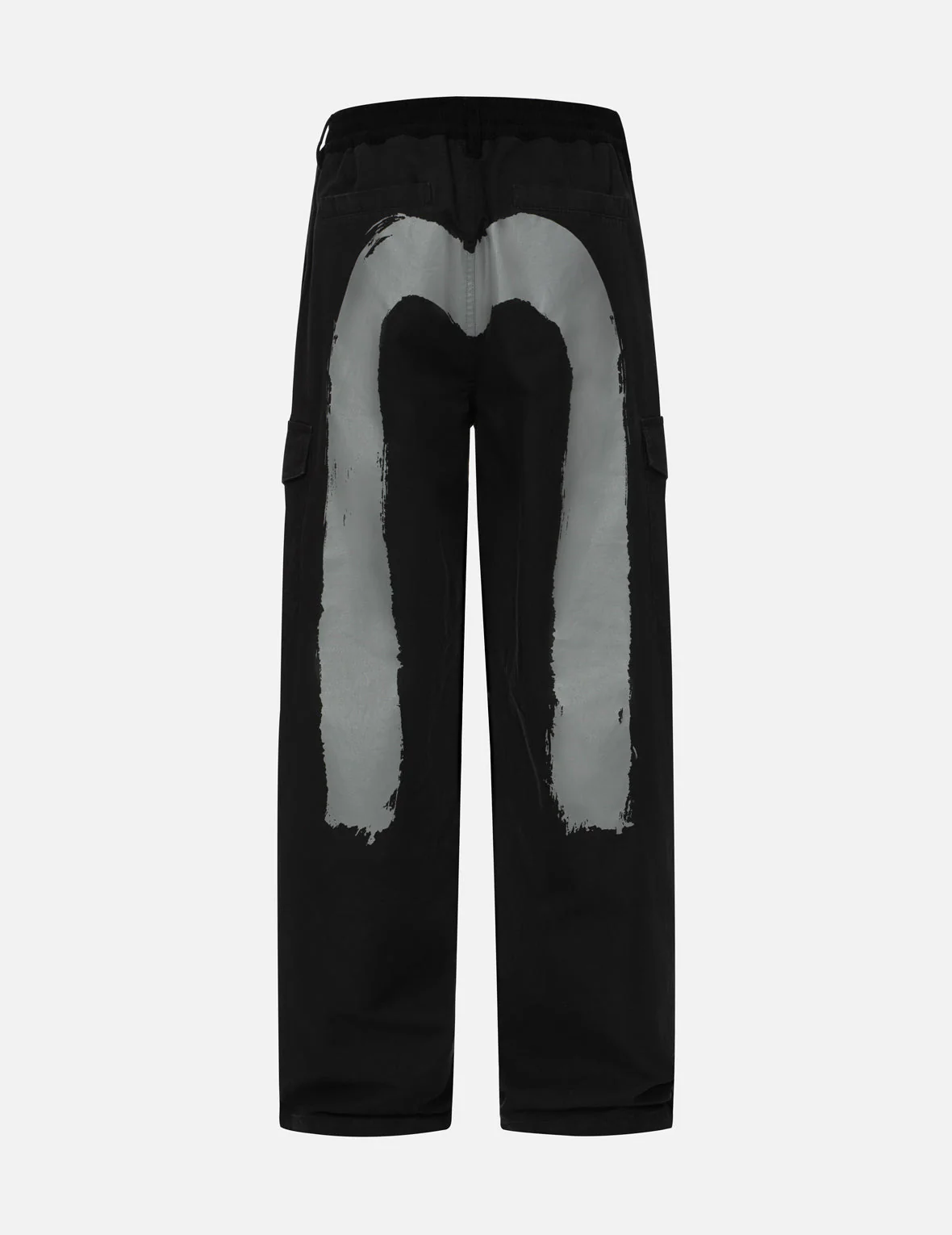 Hand Brush Daicock Print Baggy Pants