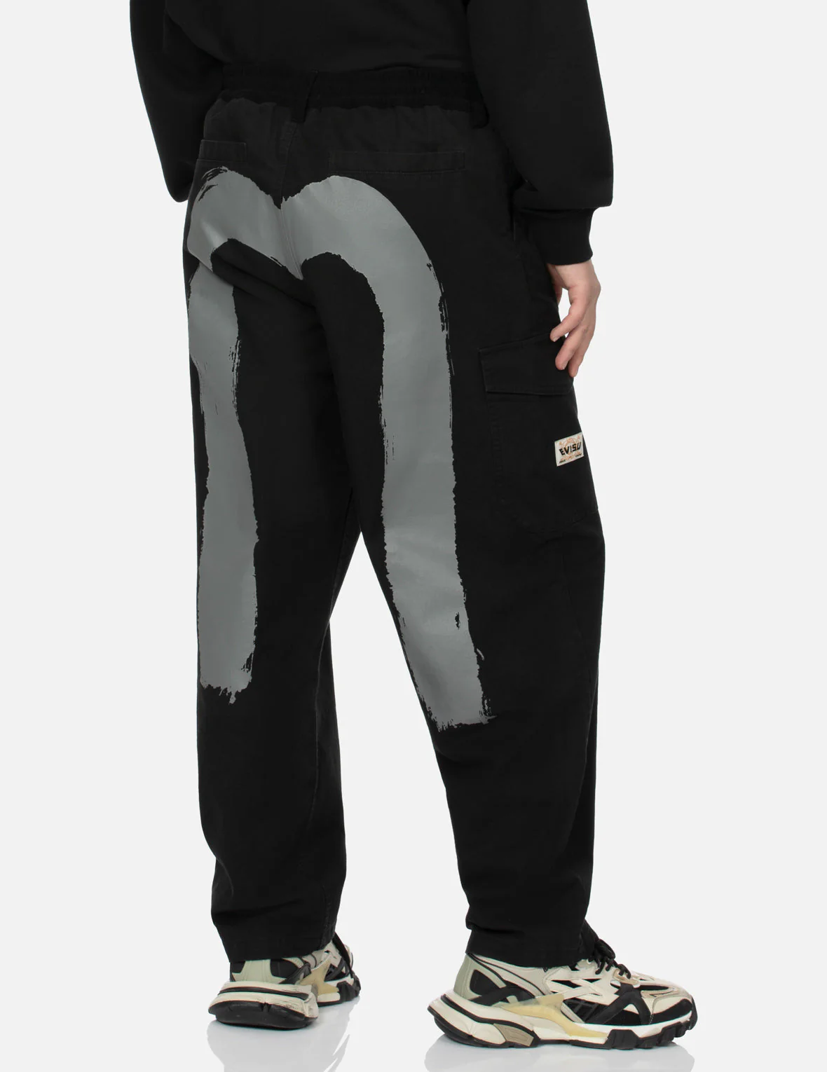 Hand Brush Daicock Print Baggy Pants - Image 3