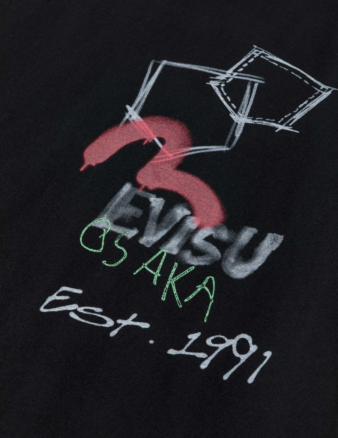 Hand-drawn Daicock and Multi-pocket Graffiti T-shirt - Image 13