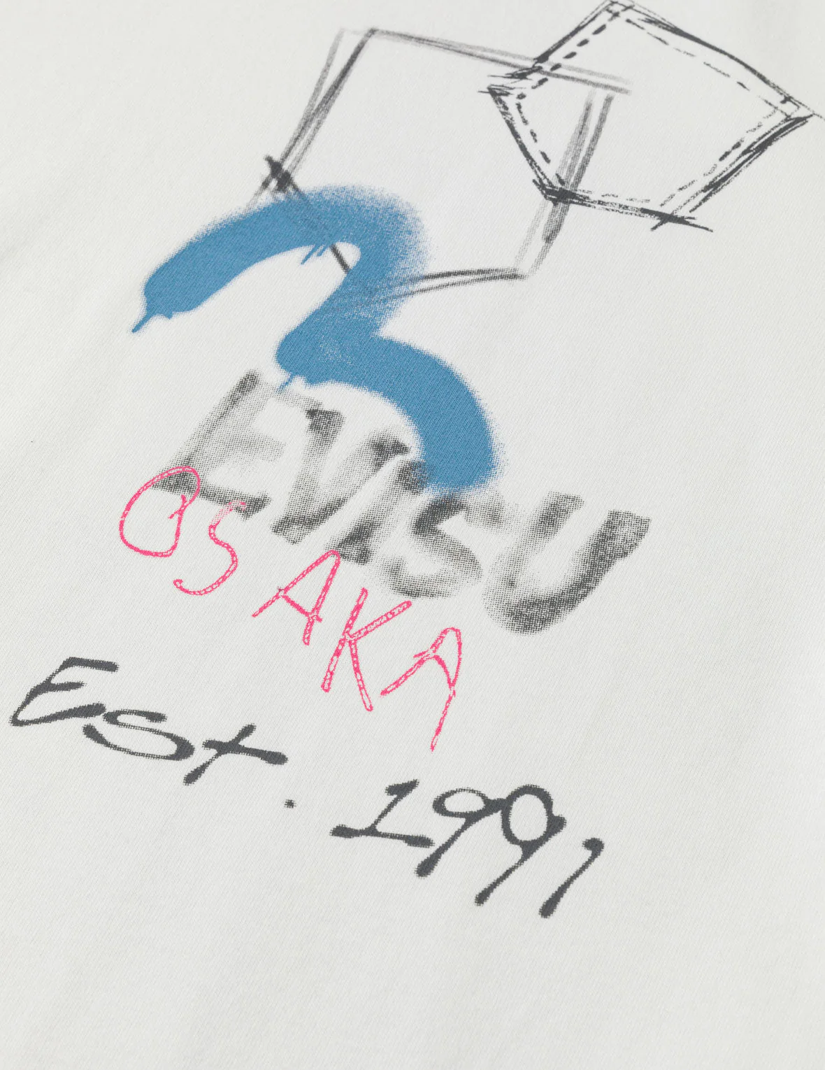Hand-drawn Daicock and Multi-pocket Graffiti T-shirt - Image 16