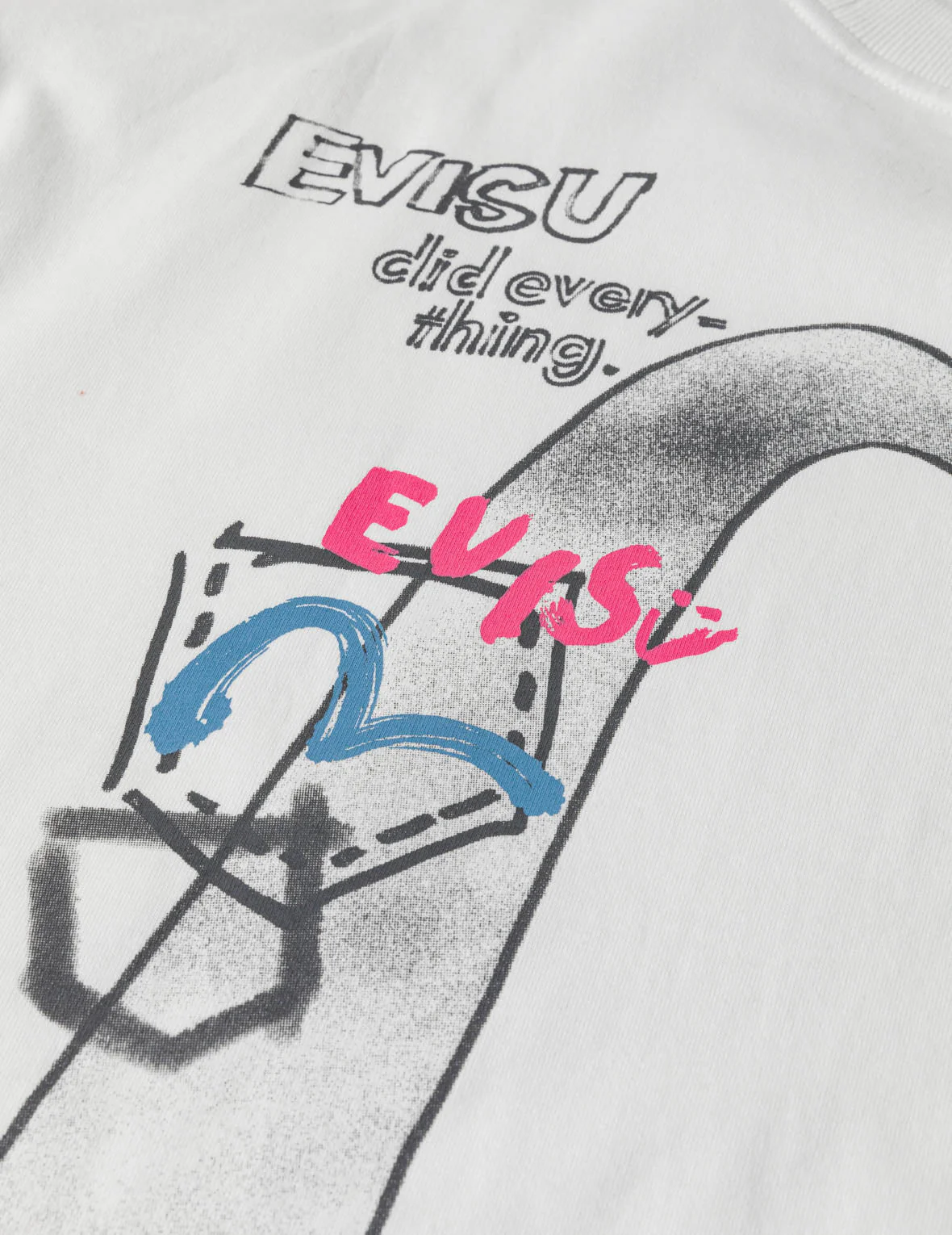 Hand-drawn Daicock and Multi-pocket Graffiti T-shirt - Image 18