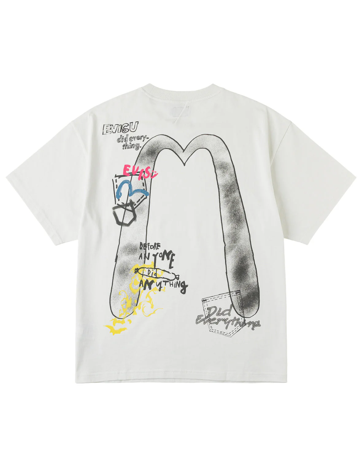 Hand-drawn Daicock and Multi-pocket Graffiti T-shirt - Image 28