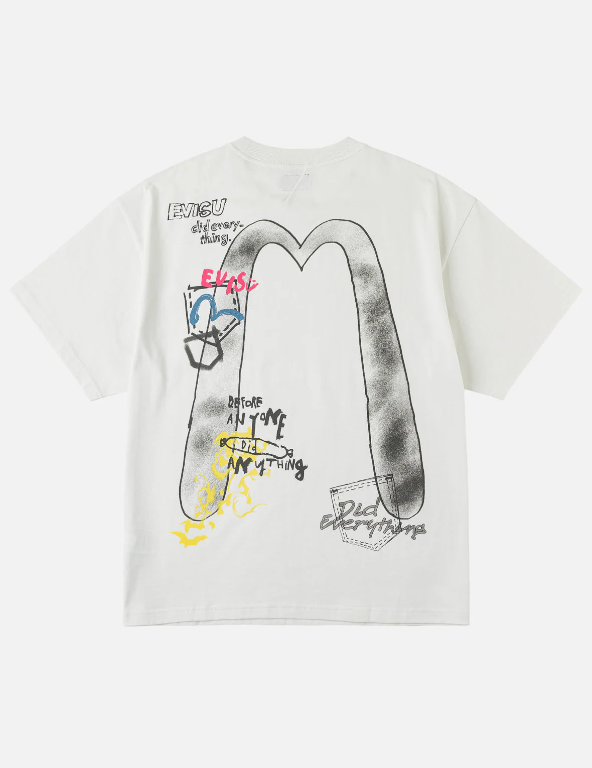 Hand-drawn Daicock and Multi-pocket Graffiti T-shirt - Image 6
