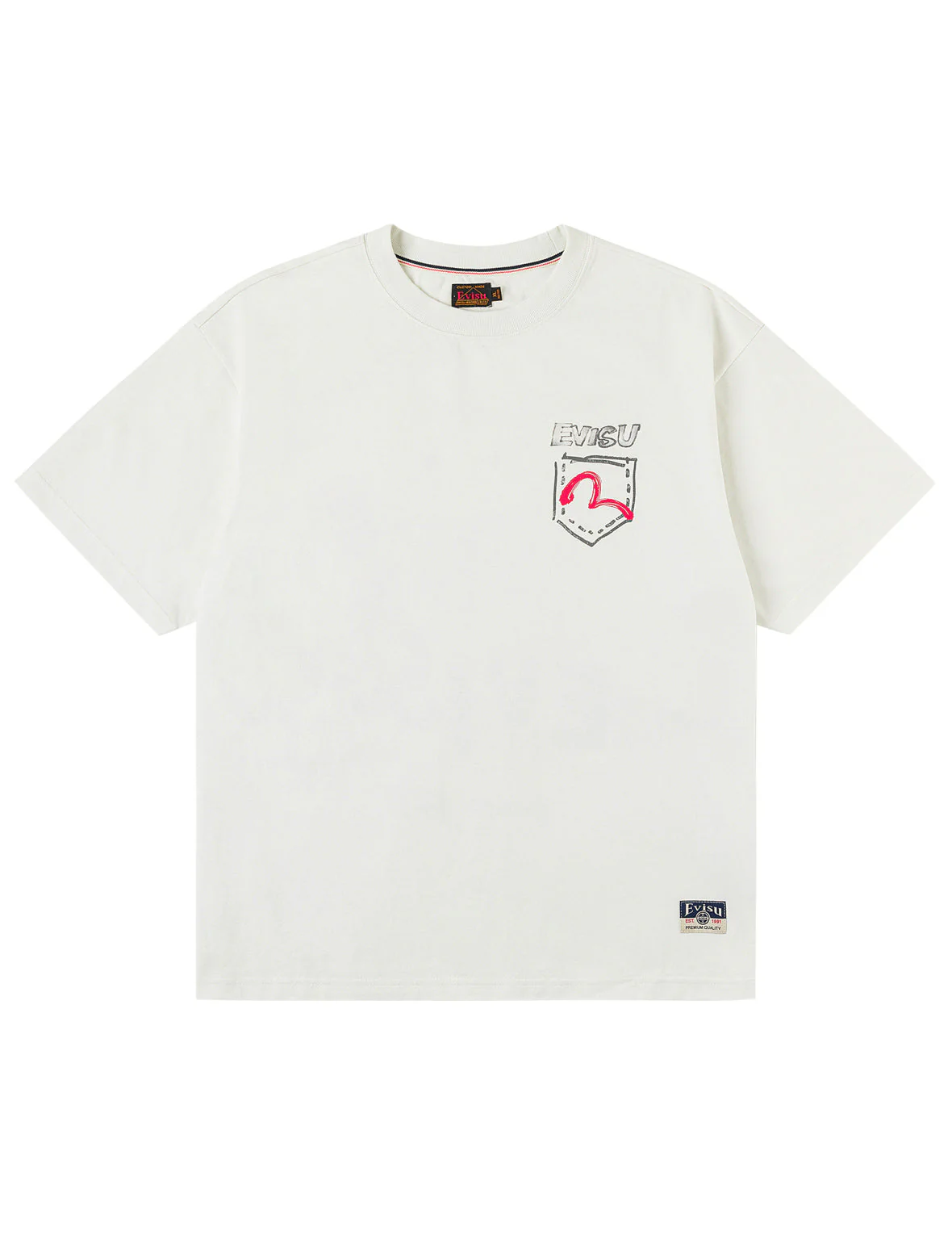 Hand-Drawn Fortune Cat T-shirt - Image 4