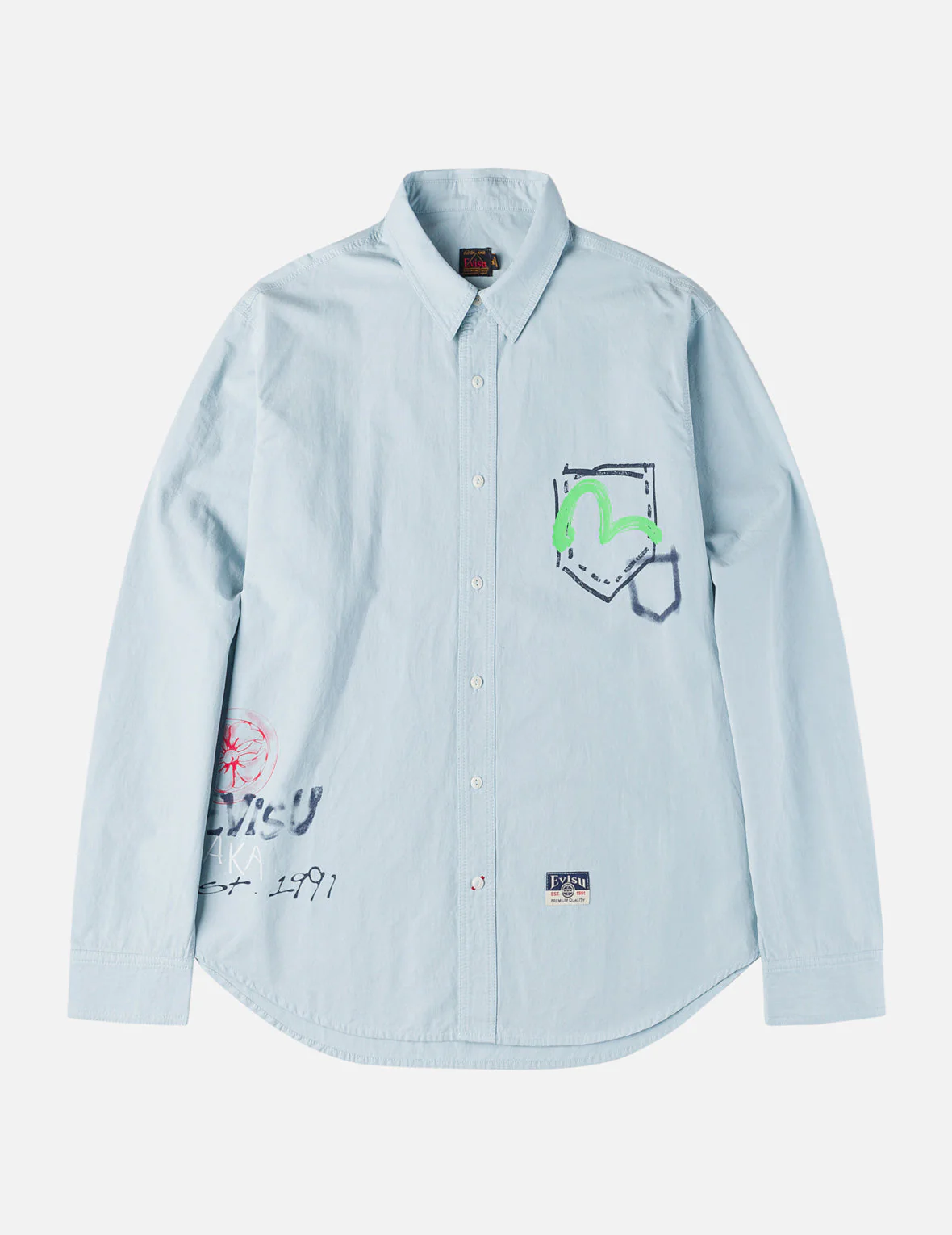 Hand-Drawn Print Long-Sleeve Shirt - Image 4