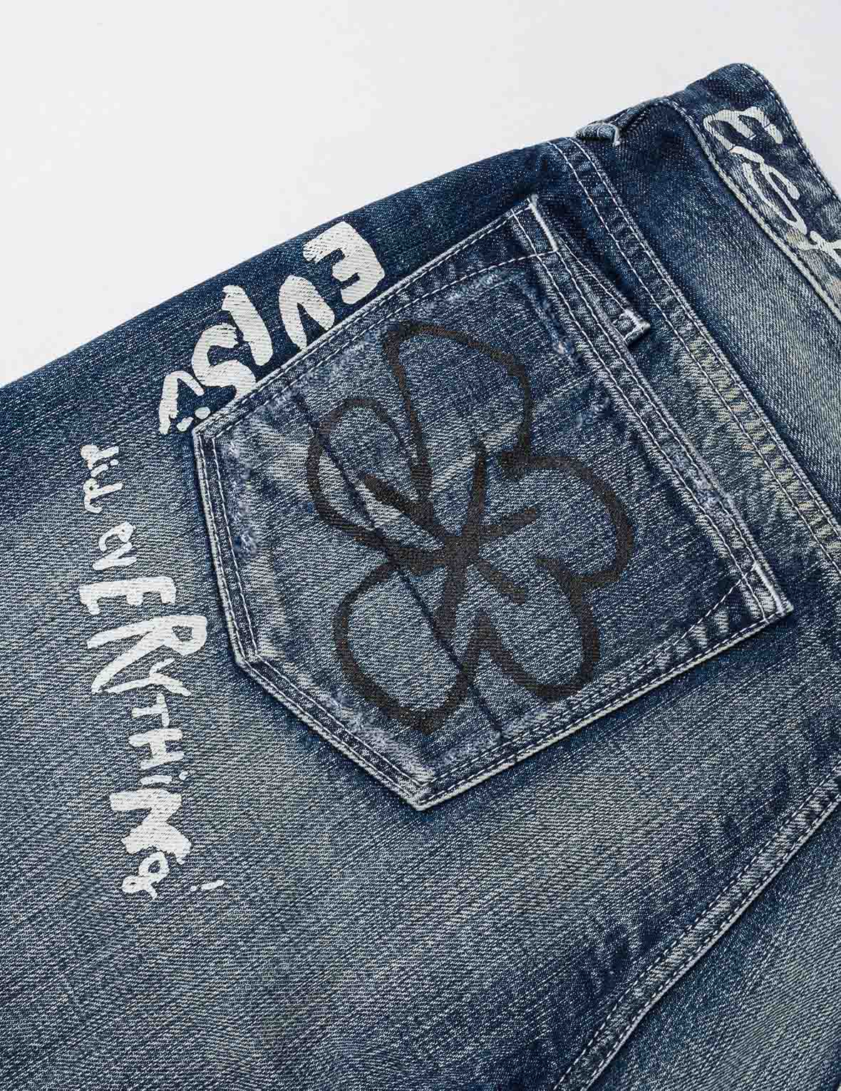 Hand-Drawn Printed Jeans #2020 - Image 10
