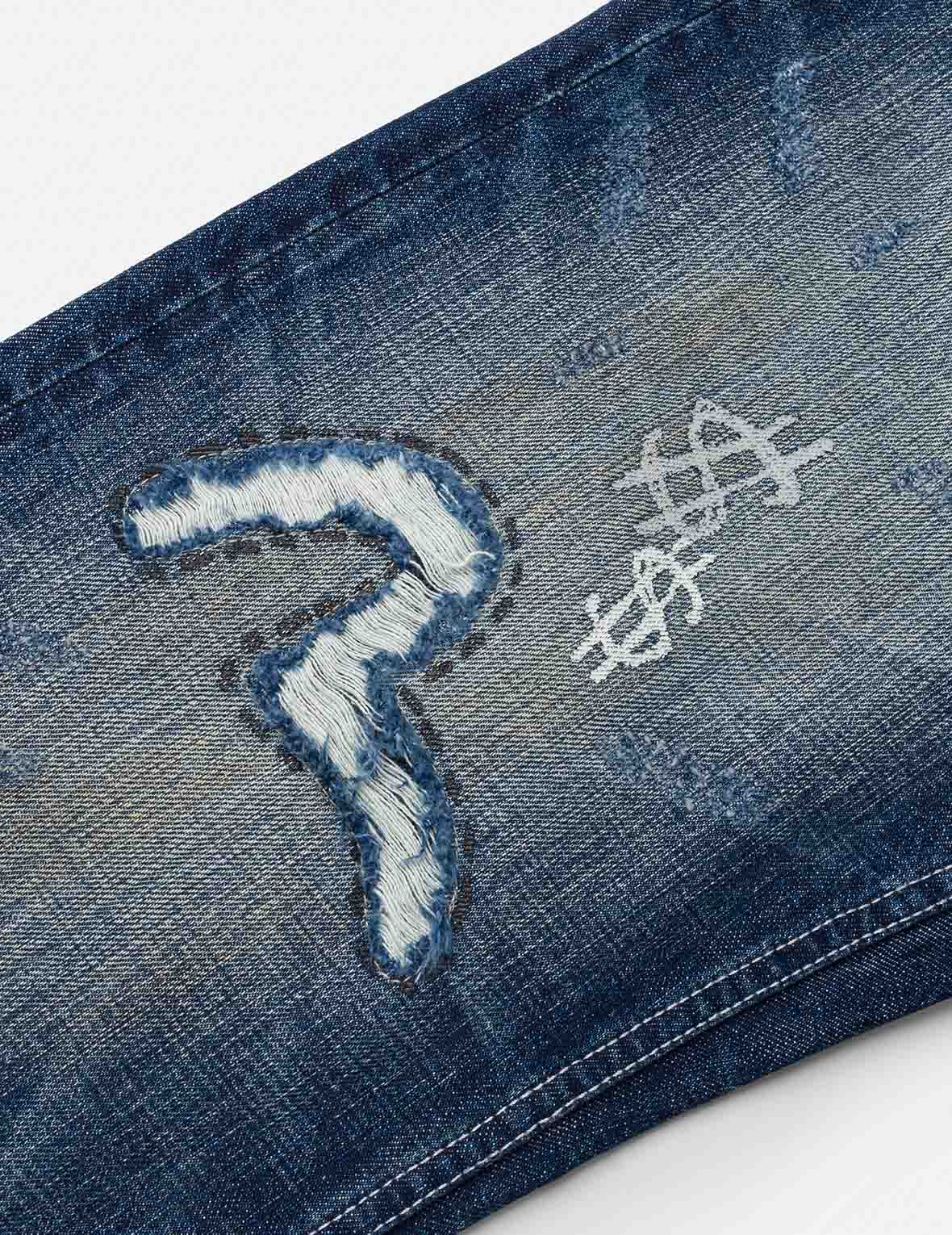 Hand-Drawn Printed Jeans #2020 - Image 7