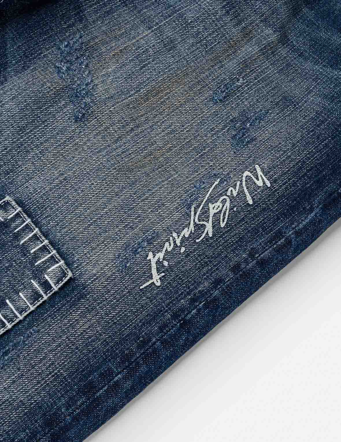 Hand-Drawn Printed Jeans #2020 - Image 9