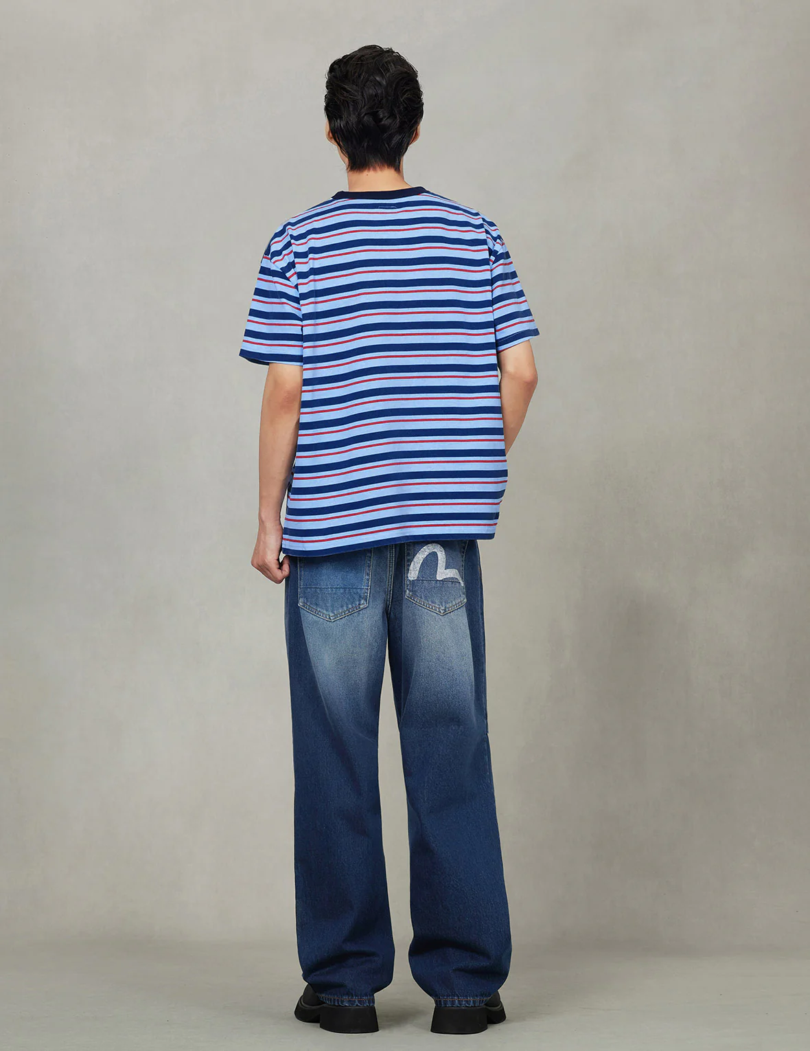 Hand-Drawn Seagull Print 3D Fit Jeans - Image 10