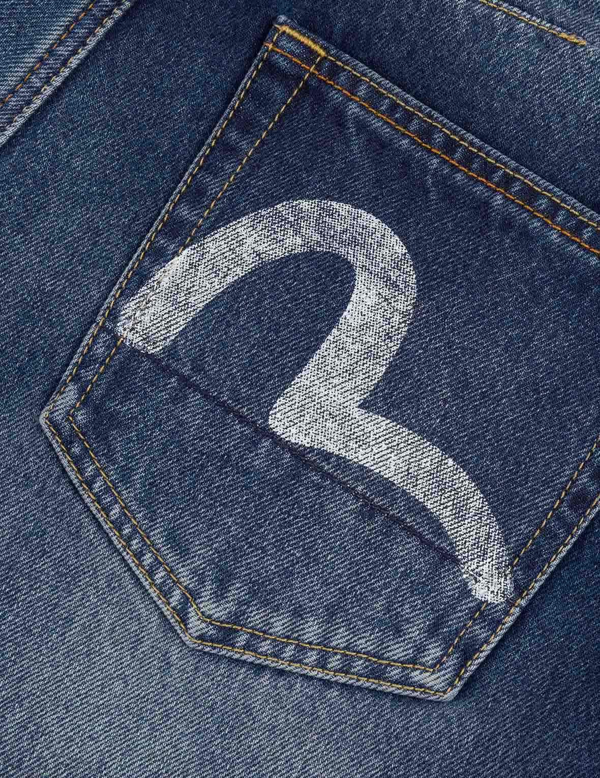 Hand-Drawn Seagull Print 3D Fit Jeans - Image 4