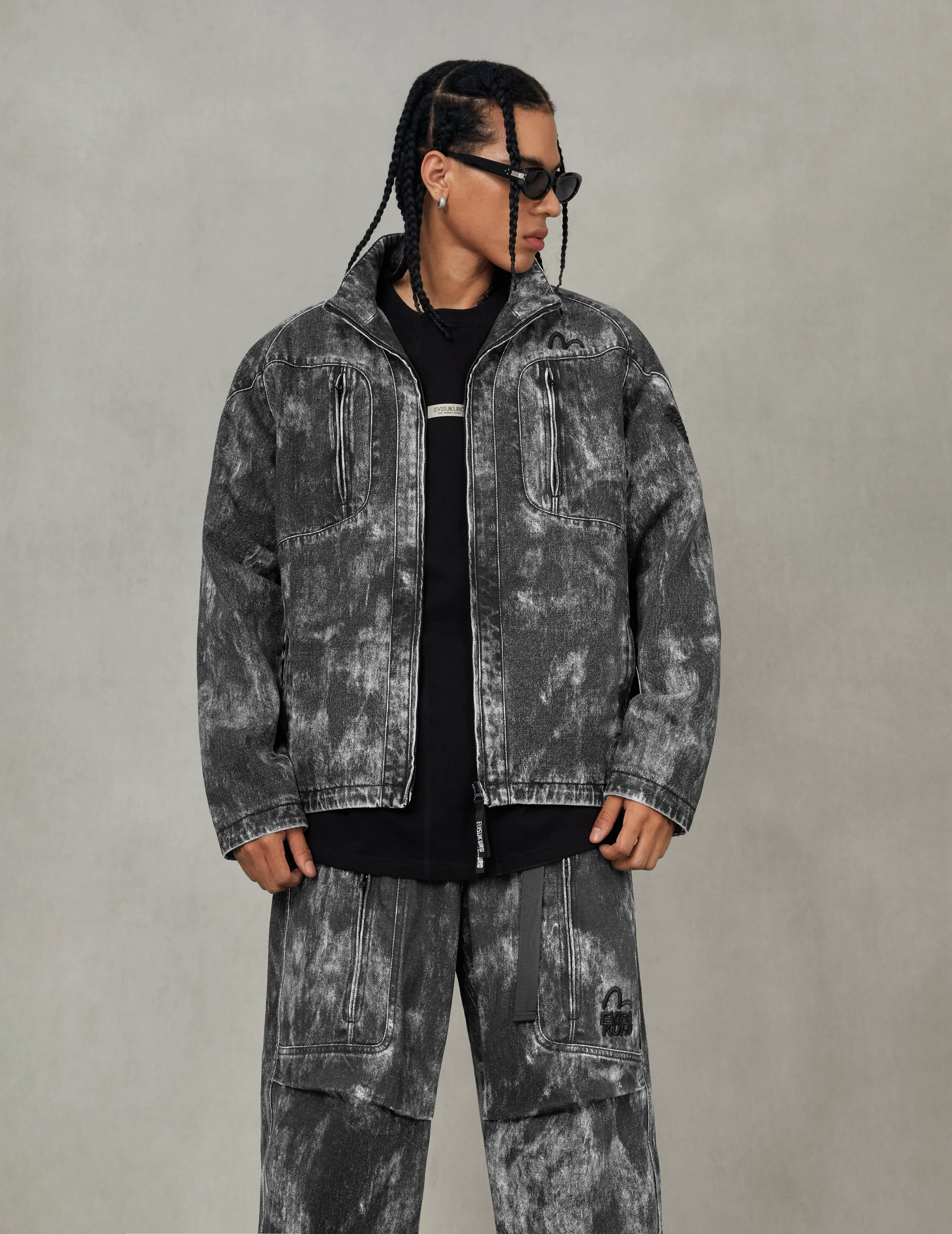Hand Painted Allover Print Regular Fit Jacket - Image 9