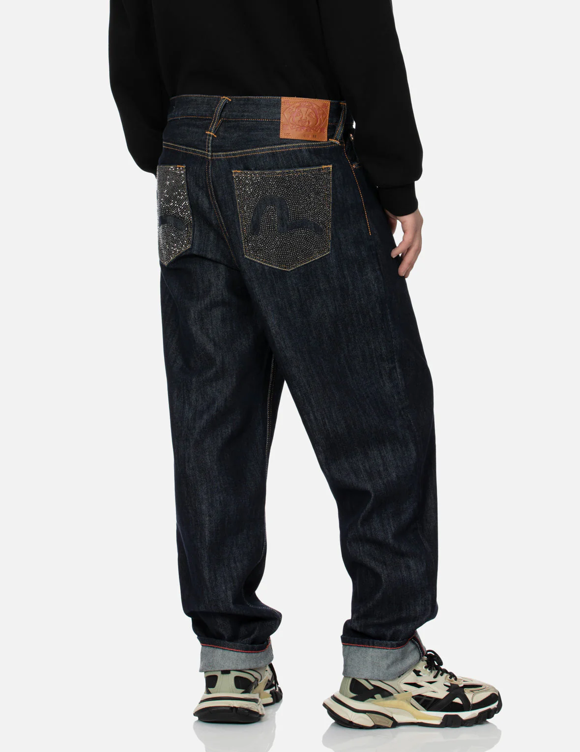 Heat Transfer Stone Hollow-out Seagull Fashion Fit Jeans - Image 3