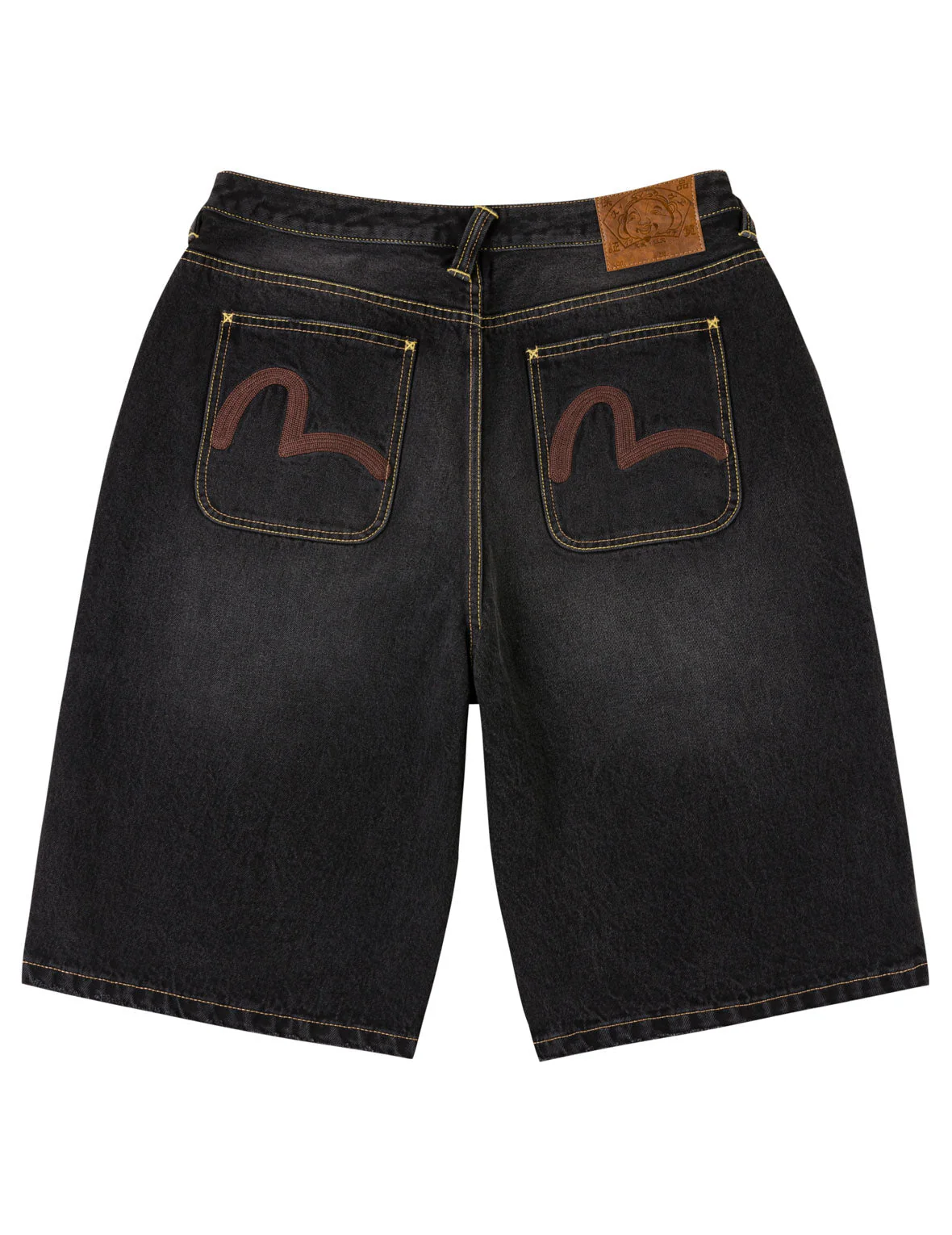 Distressed Washed Seagull Embroidery Jorts