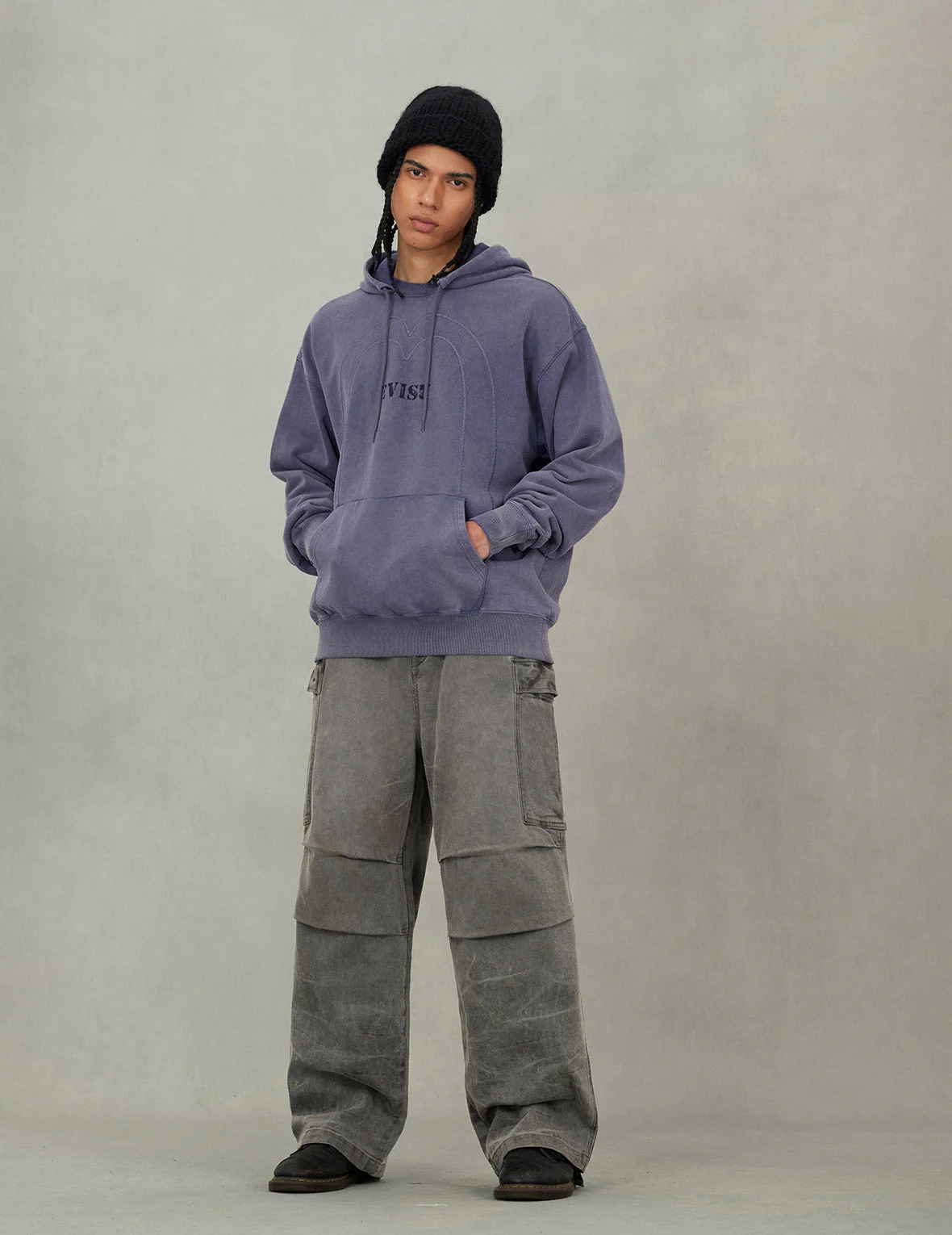 Heavy Washed Daicock Embroidery Regular Fit Hoodie - Image 5