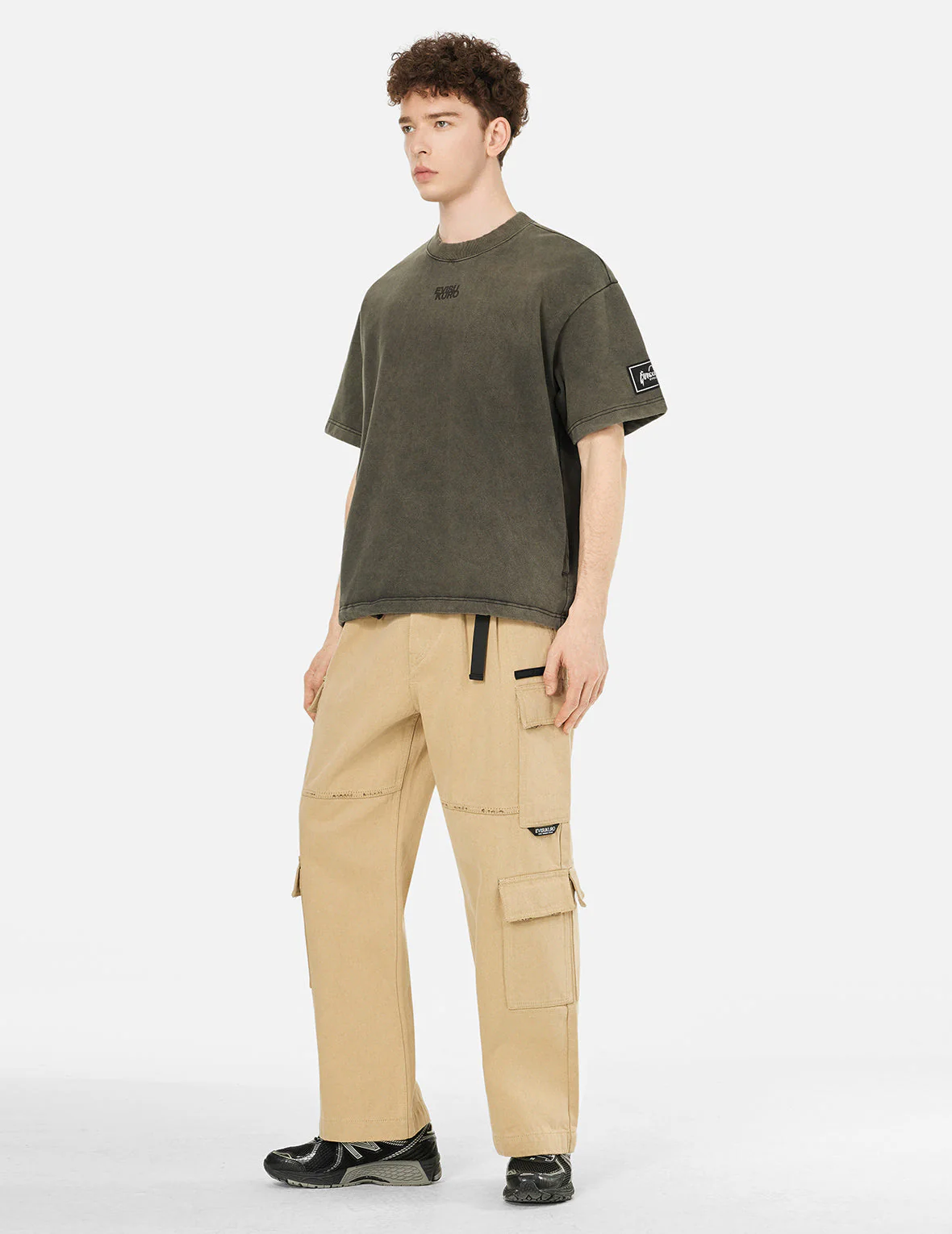 Heavy Washed Loose Fit Short-Sleeve Sweatshirt - Image 3