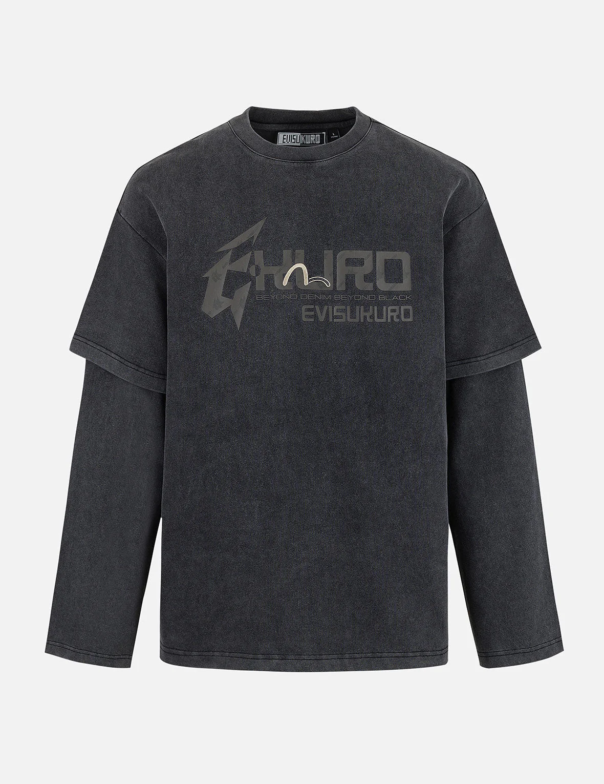 Heavy Washed Regular Fit 2-in-1 Long-Sleeve T-Shirt