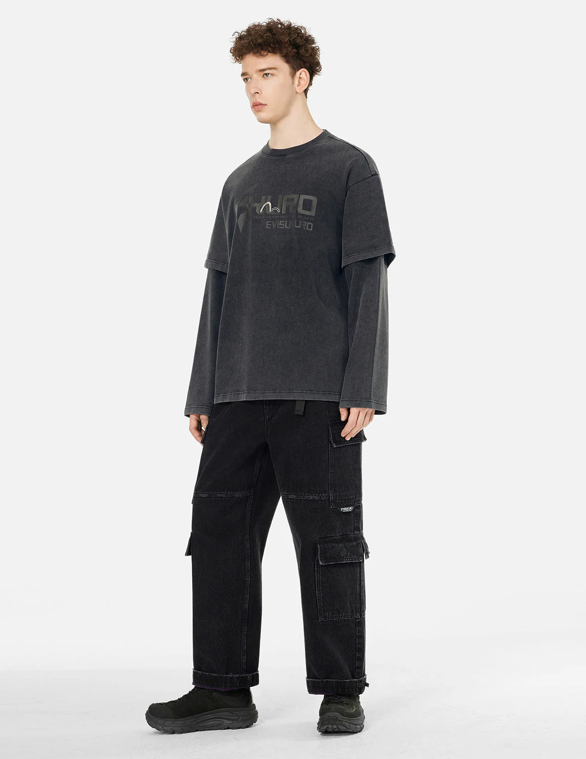 Heavy Washed Regular Fit 2-in-1 Long-Sleeve T-Shirt - Image 2