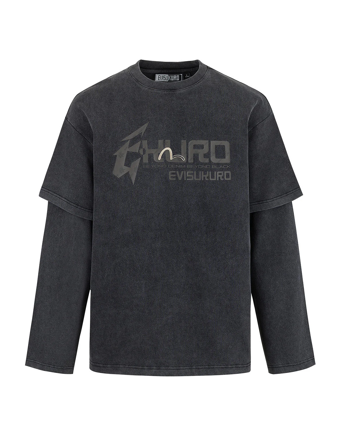 Heavy Washed Regular Fit 2-in-1 Long-Sleeve T-Shirt - Image 8