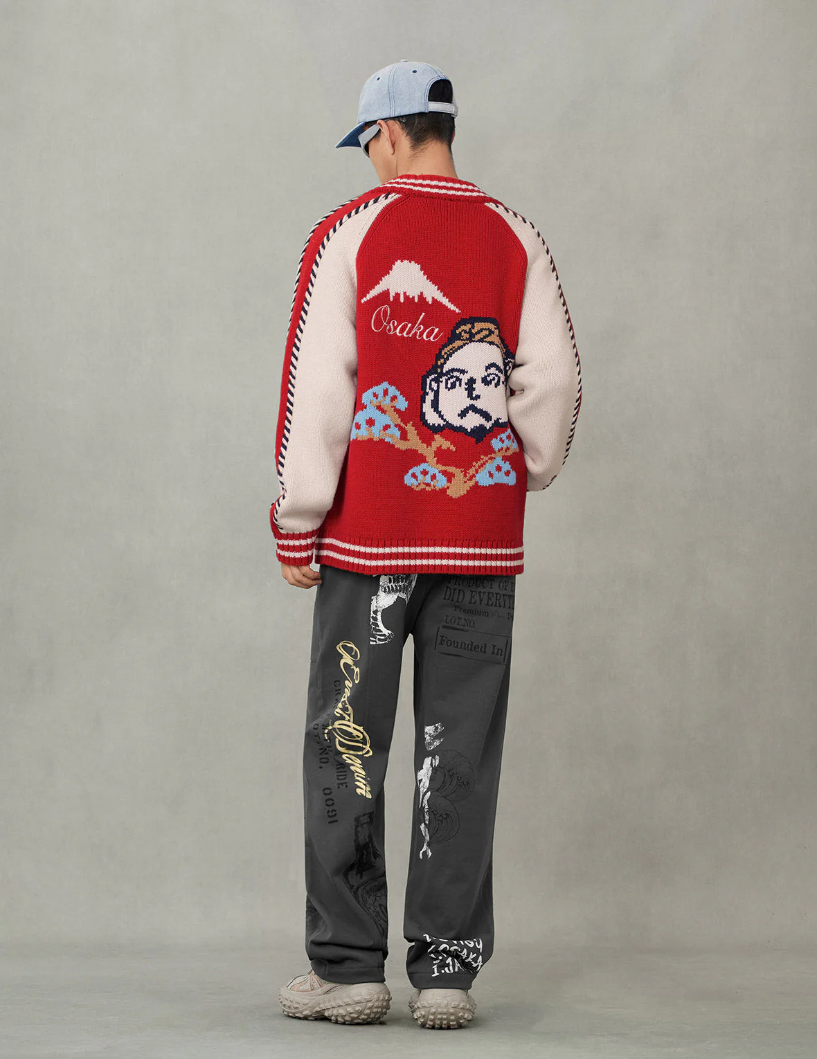 Henohenomohe Godhead Intarsia Knit Relax Fit Cardigan - Image 12
