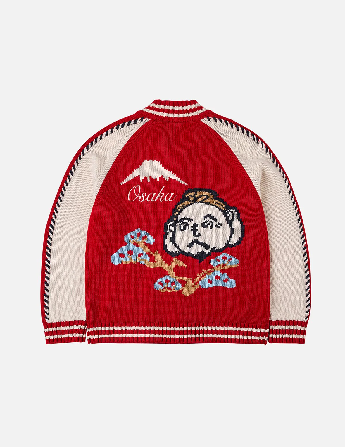 Henohenomohe Godhead Intarsia Knit Relax Fit Cardigan - Image 5